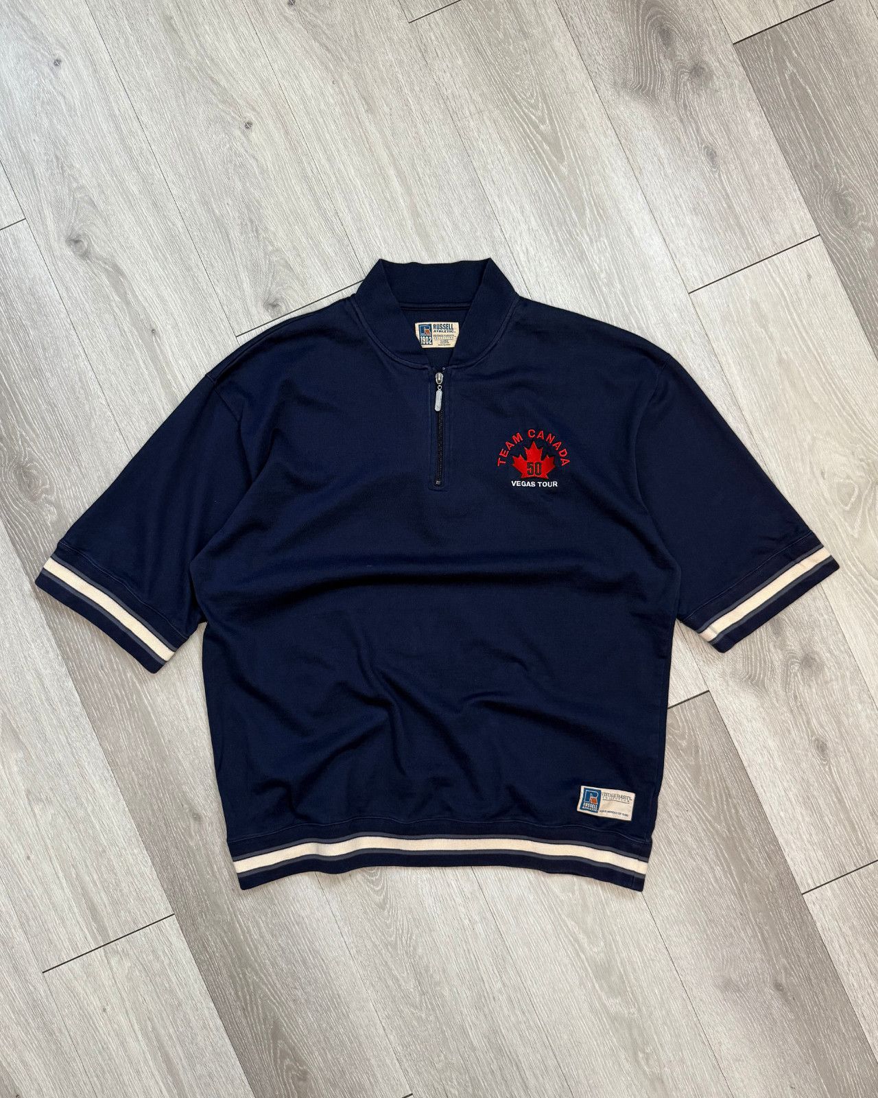 Russell Athletic × Vintage Vintage Russell Athletic Team Canada 1/4-Zip T-Shirt - XL Size US XL / EU 56 / 4 - 1 Thumbnail