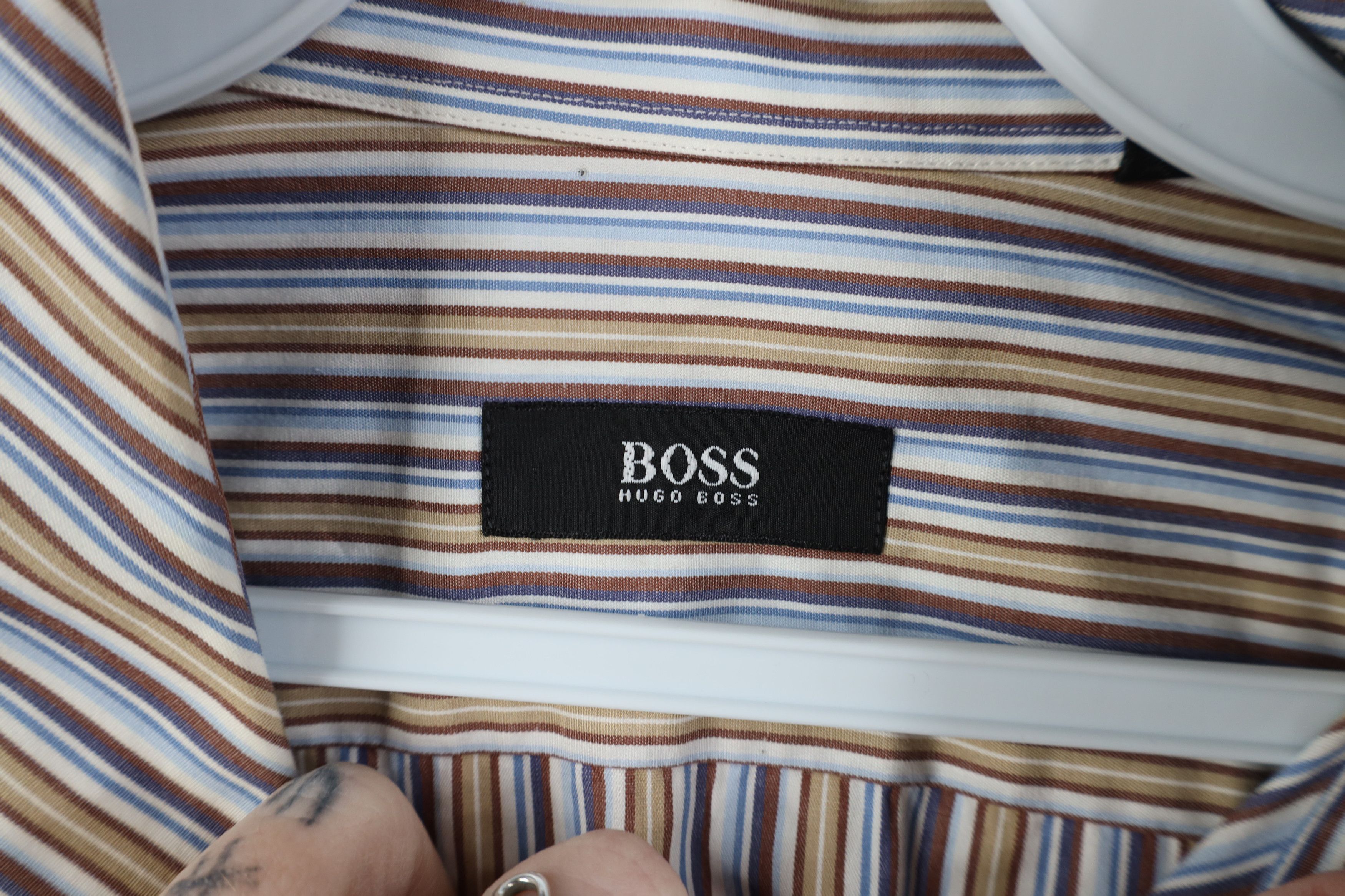 Hugo Boss Hugo Boss Color Block Collared Button Dress Shirt Cotton Size US L / EU 52-54 / 3 - 4 Thumbnail