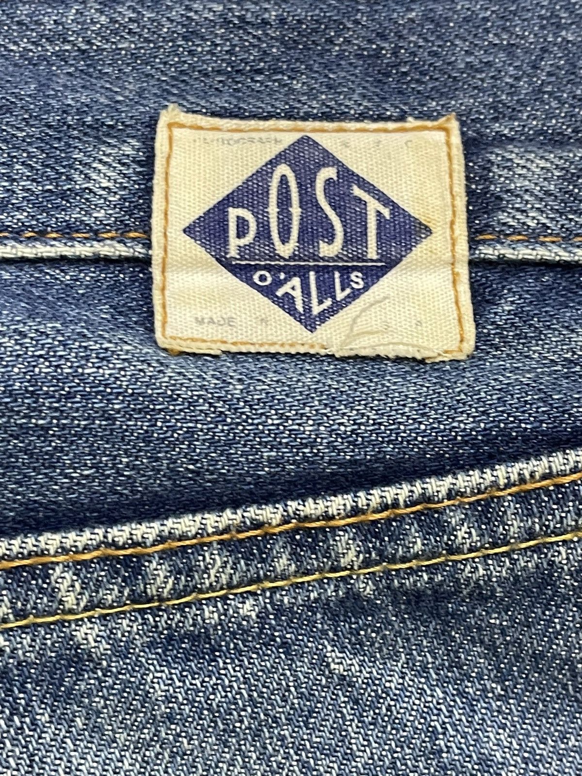 Post Overalls Vintage 80s Made In Usa Post O’Alls Selvedge Mud Wash Loose Size US 34 / EU 50 - 12 Thumbnail