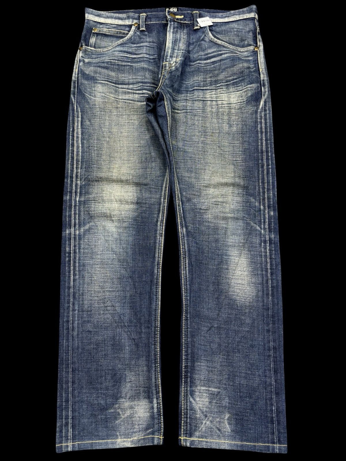 Lee Lee 101 Crazy Fades Yellow Selvedge Denim F788 Size US 35 - 1 Thumbnail
