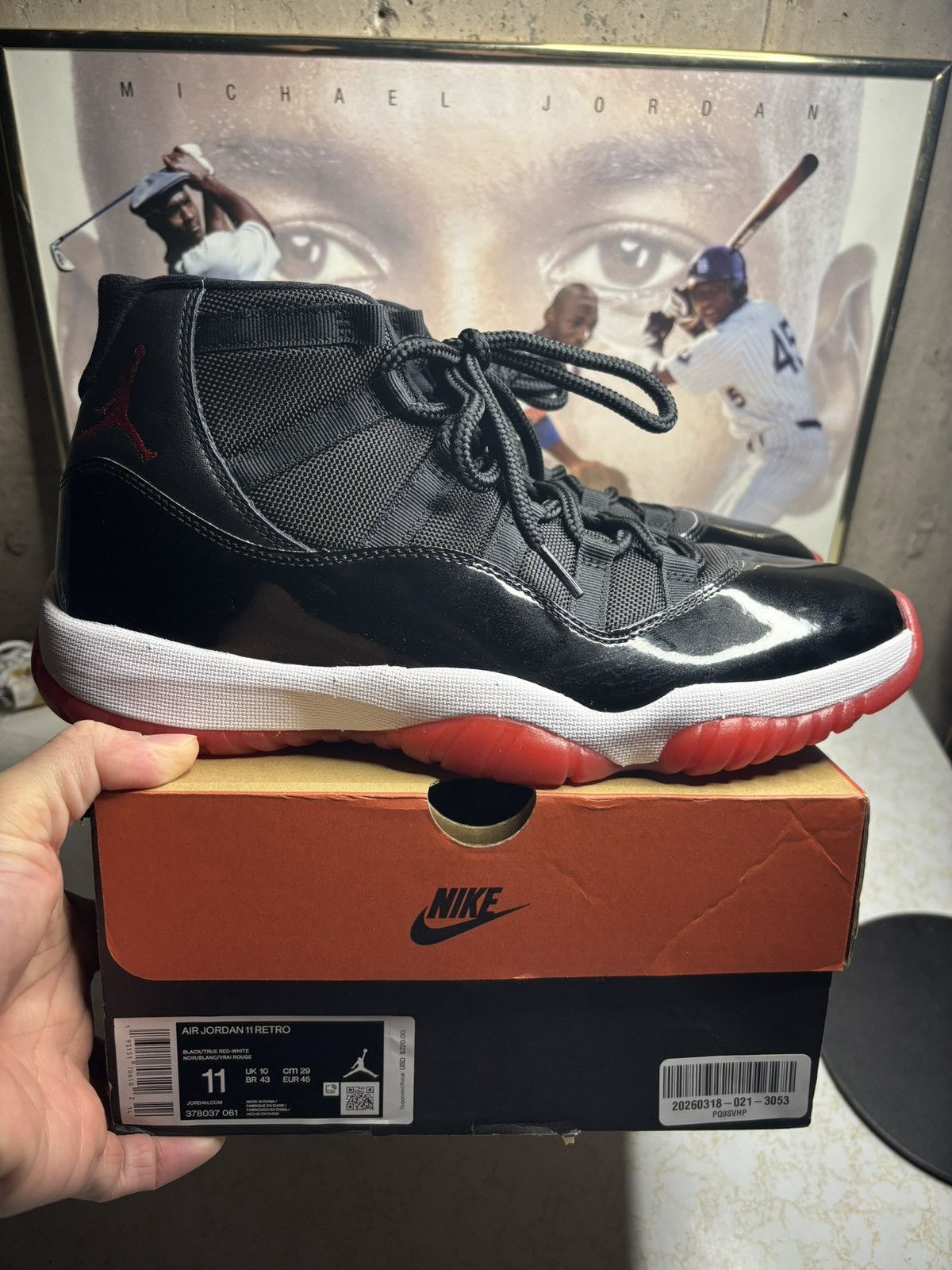Jordan Brand Jordan Retro 11 ‘bred’ Size US 11 / EU 44 - 1 Thumbnail