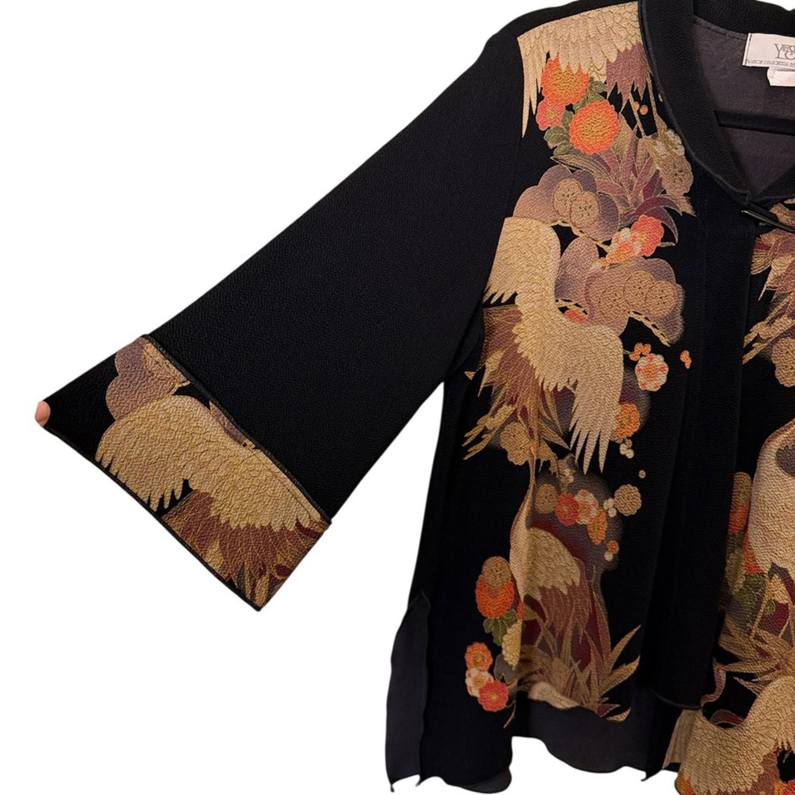 Other Moonlight Vintage Kimono Style Jacket with Crane Motif Sz S Size S / US 4 / IT 40 - 2 Thumbnail