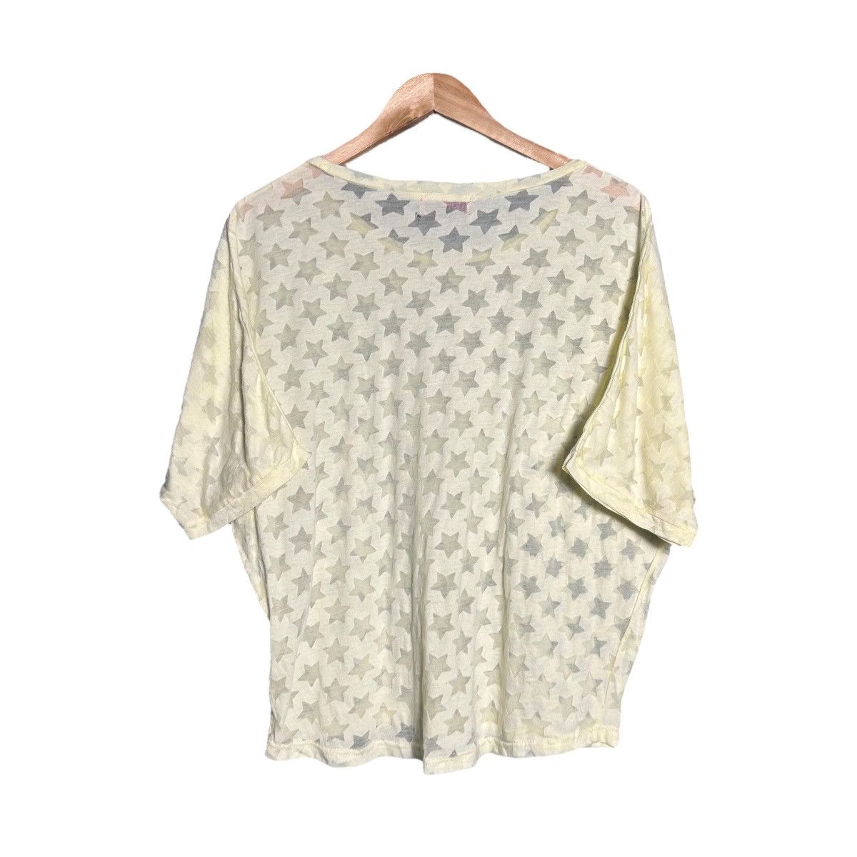 Fiorucci Florucci Big Logo Star Monogram See-through Tshirt Size L / US 10 / IT 46 - 2 Thumbnail