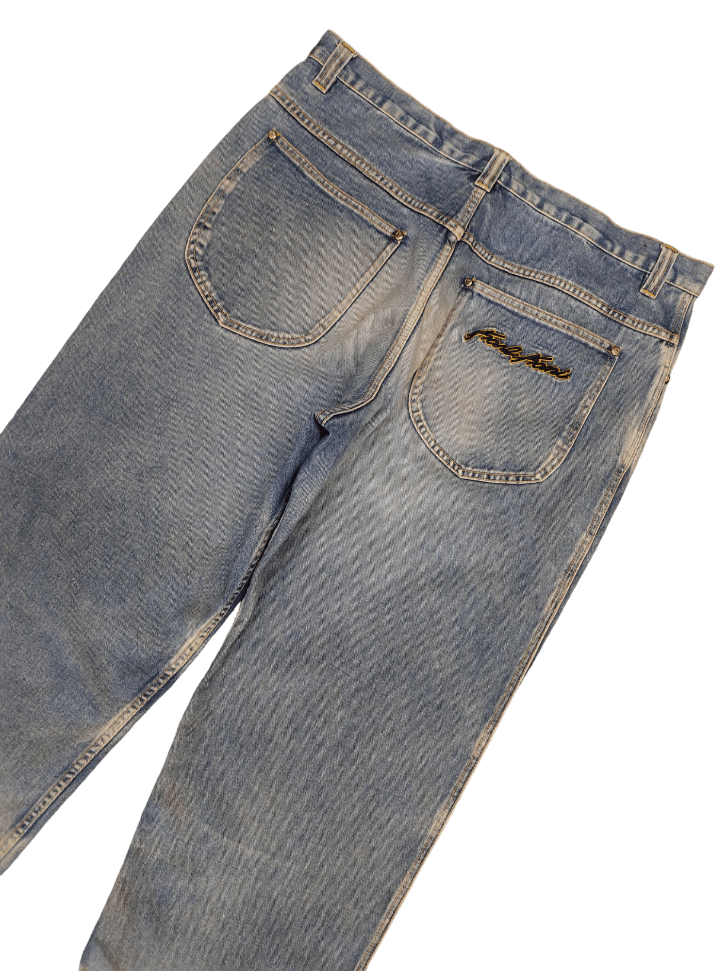 JNCO Vintage Y2k Karl Kani Embroider Faded Distress Baggy Jeans Size US 37 - 6 Thumbnail