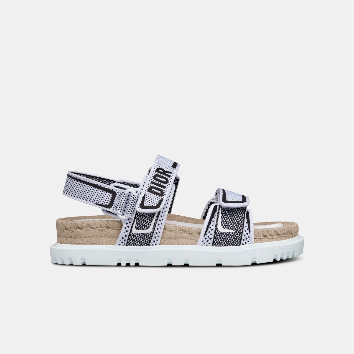 image of Dior O1Bcso1Str0224 Sandal In Black & White in Black/White, Women's (Size 7)