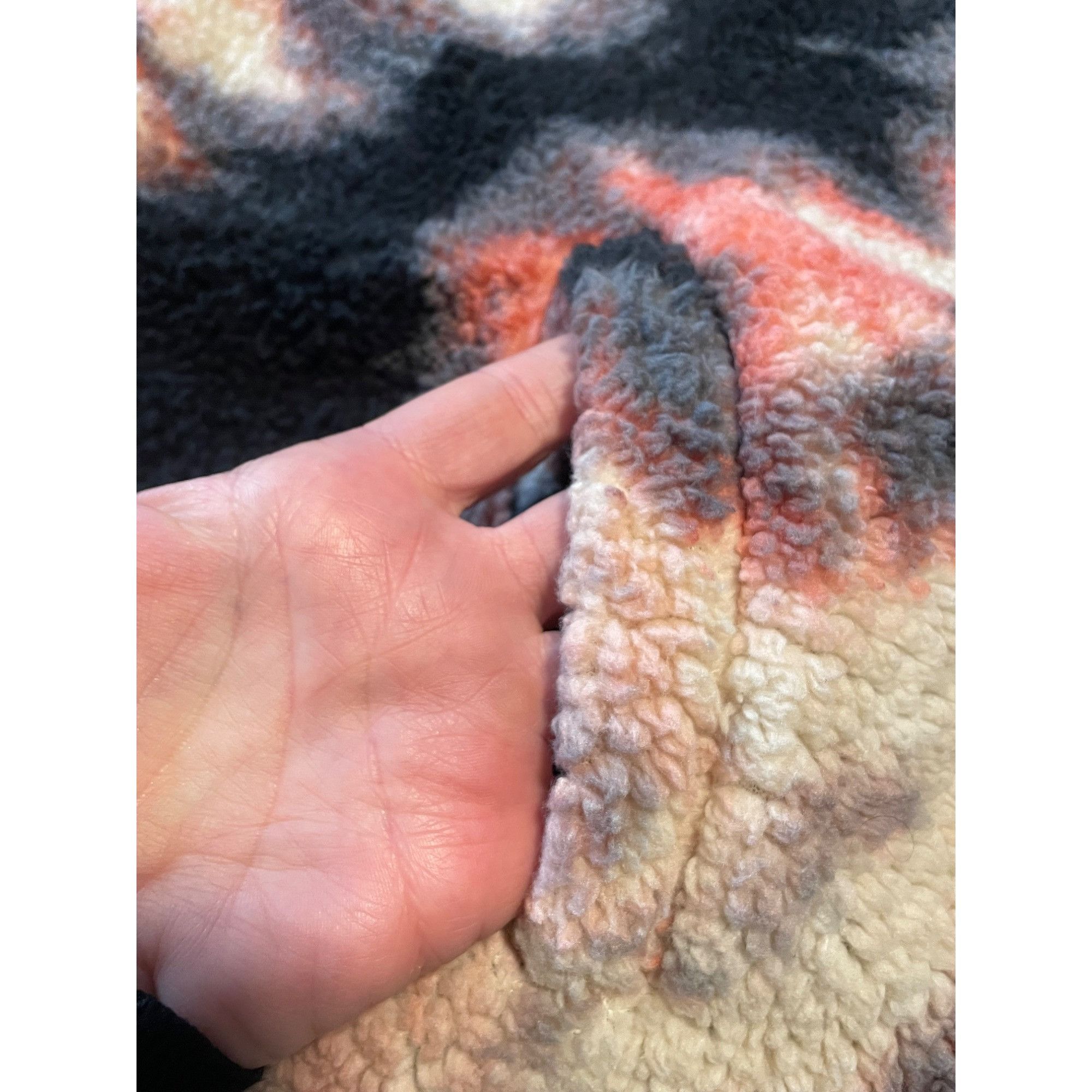 Other Tie-Dye Sherpa Fleece Jacket 1X By Love + Joy Coral Black Go Size XL / US 12-14 / IT 48-50 - 4 Thumbnail
