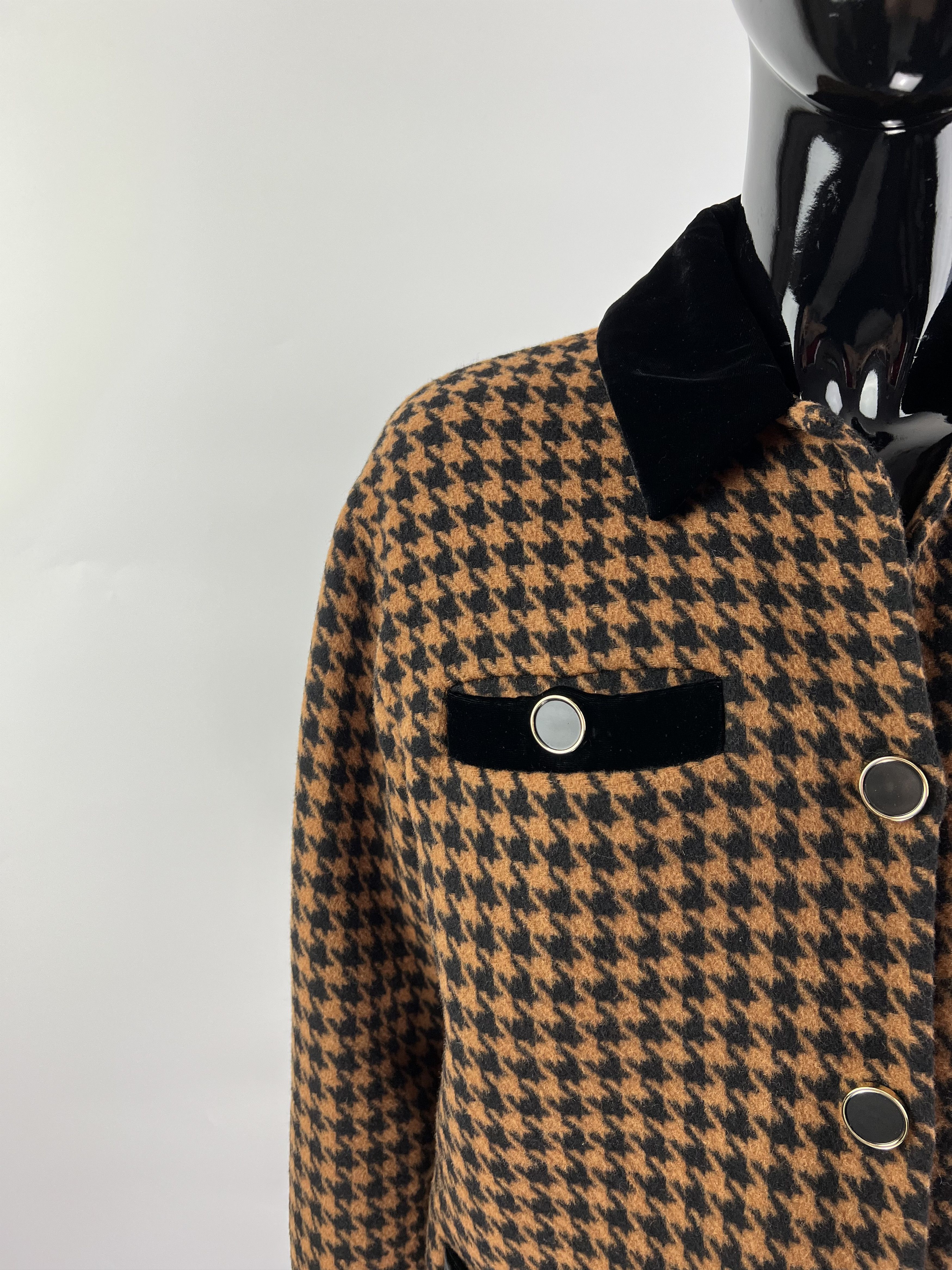 Sandro Women's Brown Black Wool Jacket Size 36