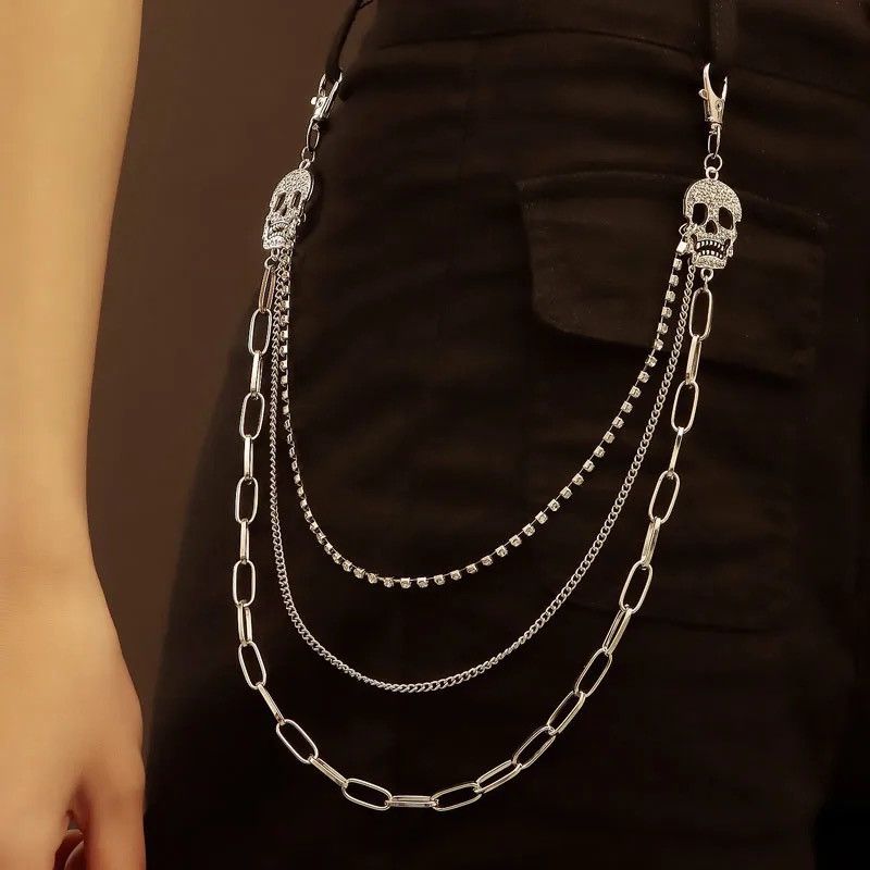 Jewelry Layered Chain Skull Trousers Pants Size ONE SIZE - 1 Thumbnail