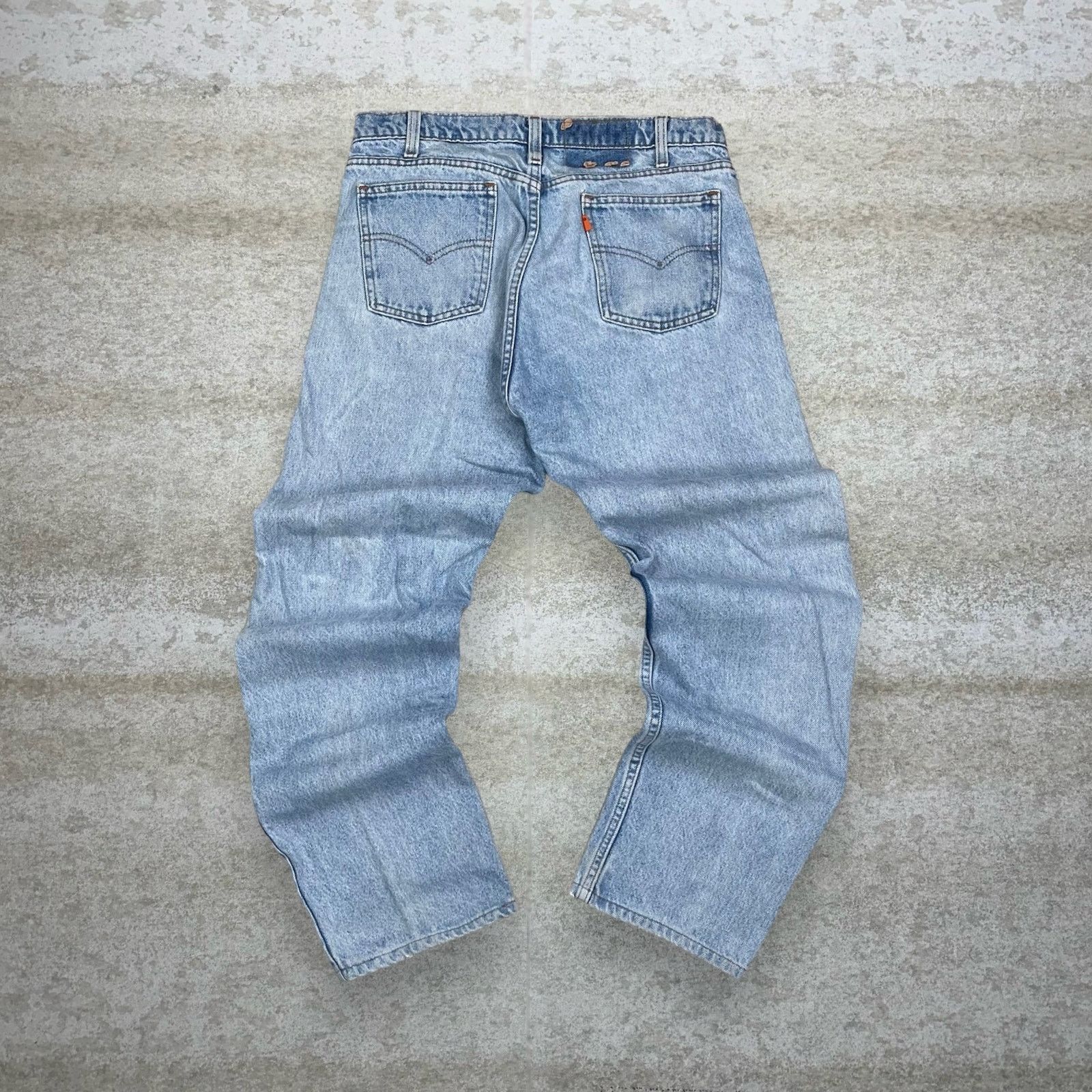 image of Orange Tab Levis Jeans Made In Usa Slim Light 90's in Blue, Men's (Size 34)