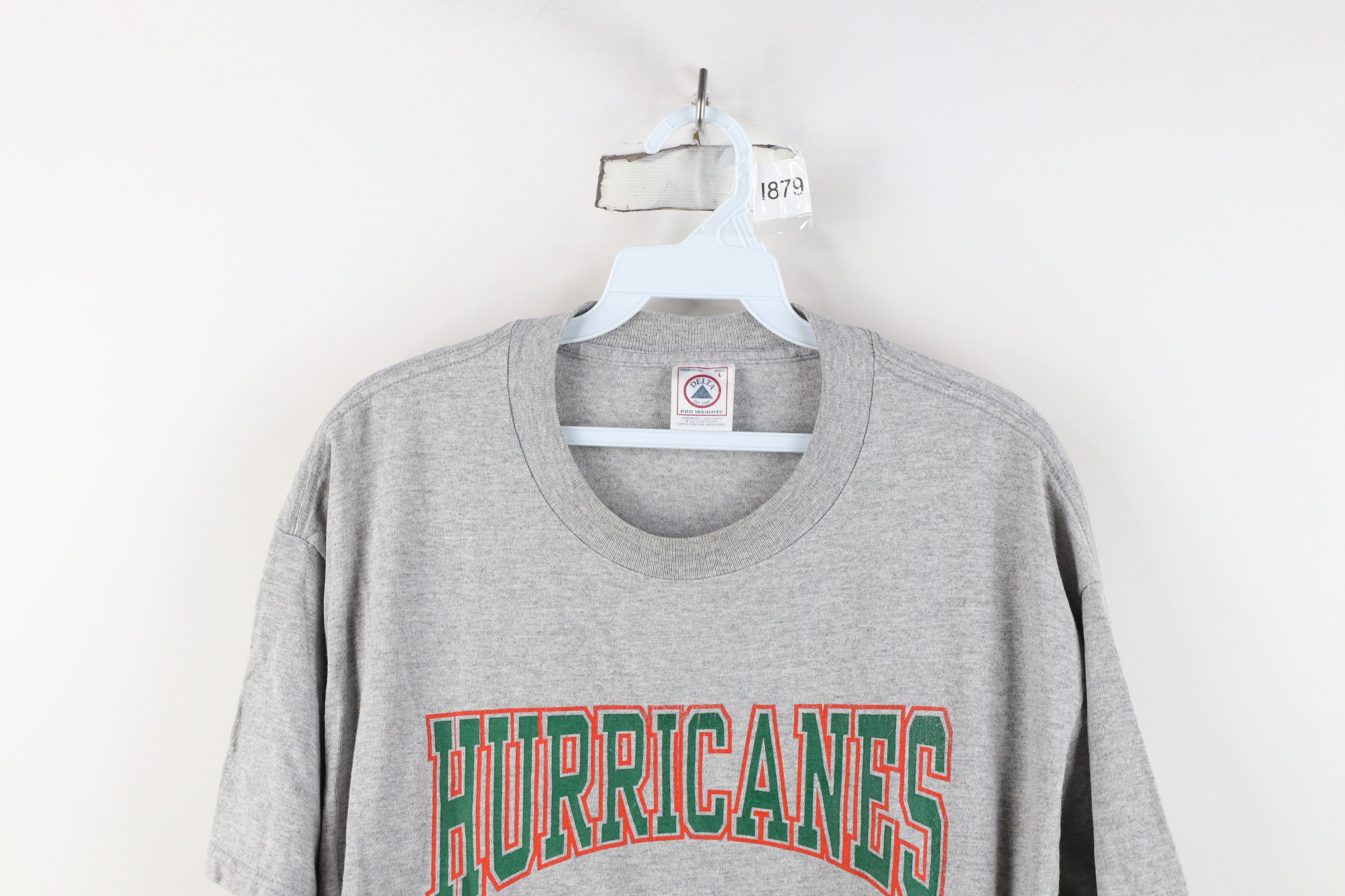 Vintage Vintage 90s of Miami Hurricanes Blow T-Shirt Heather Gray Size US L / EU 52-54 / 3 - 2 Thumbnail