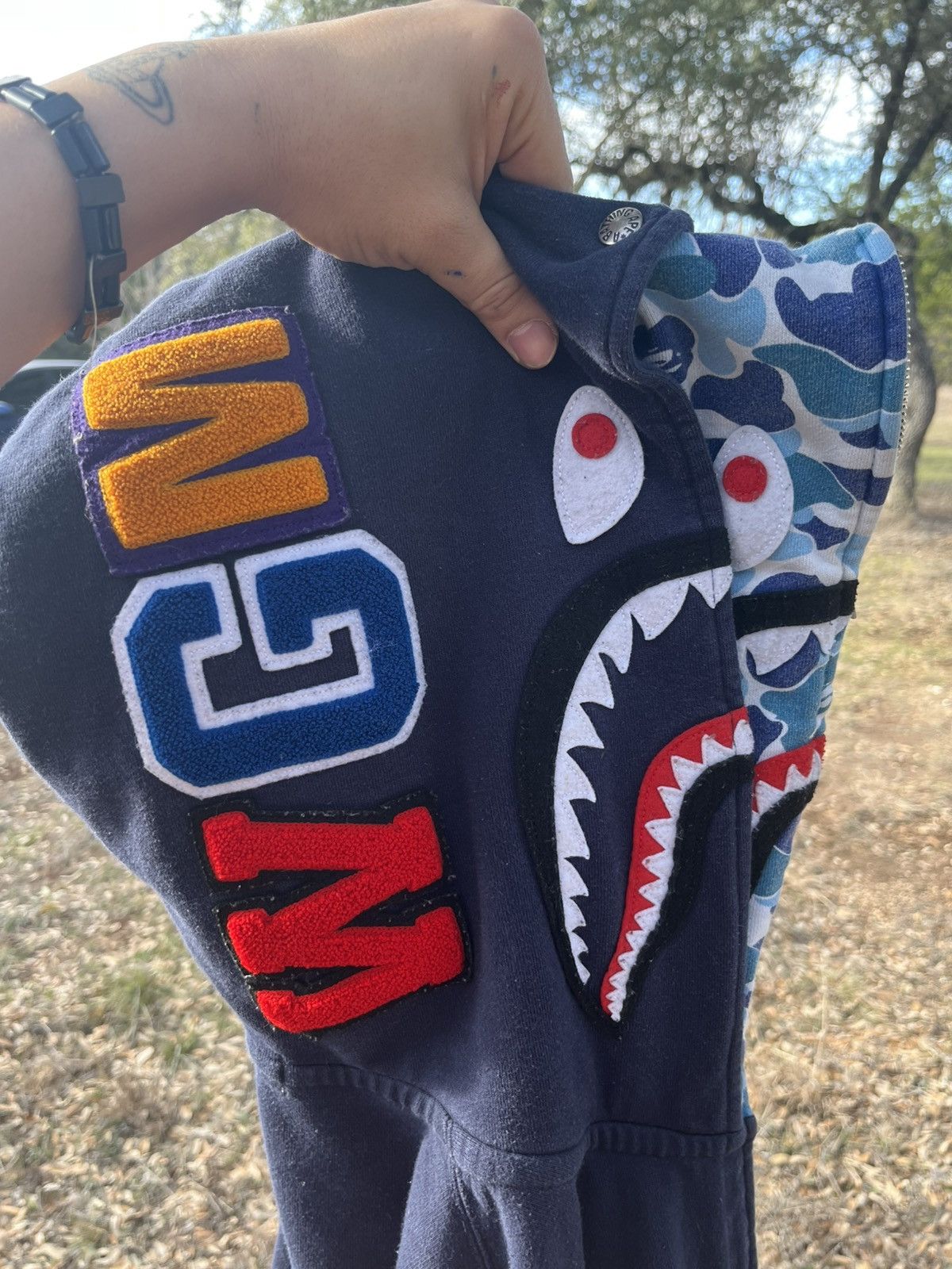 Bape ***FREE GIFT*** Navy/Blue DOUBLE HOOD BAPE JACKET Size US M / EU 48-50 / 2 - 1 Thumbnail
