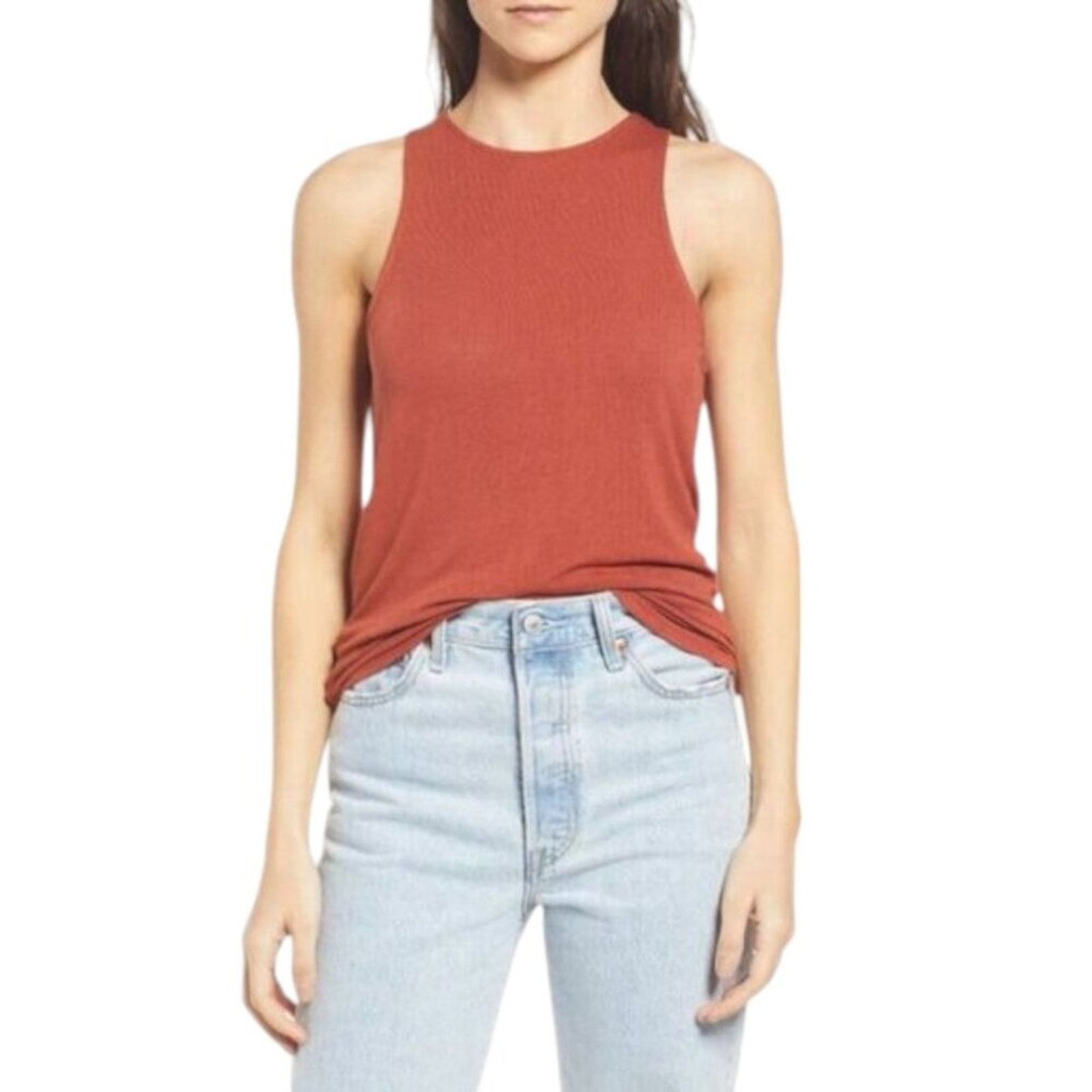 Treasure & Bond Treasure & Bond High Neck Tank Top Rust Medium NWT $29 MSRP Size M / US 6-8 / IT 42-44 - 1 Thumbnail