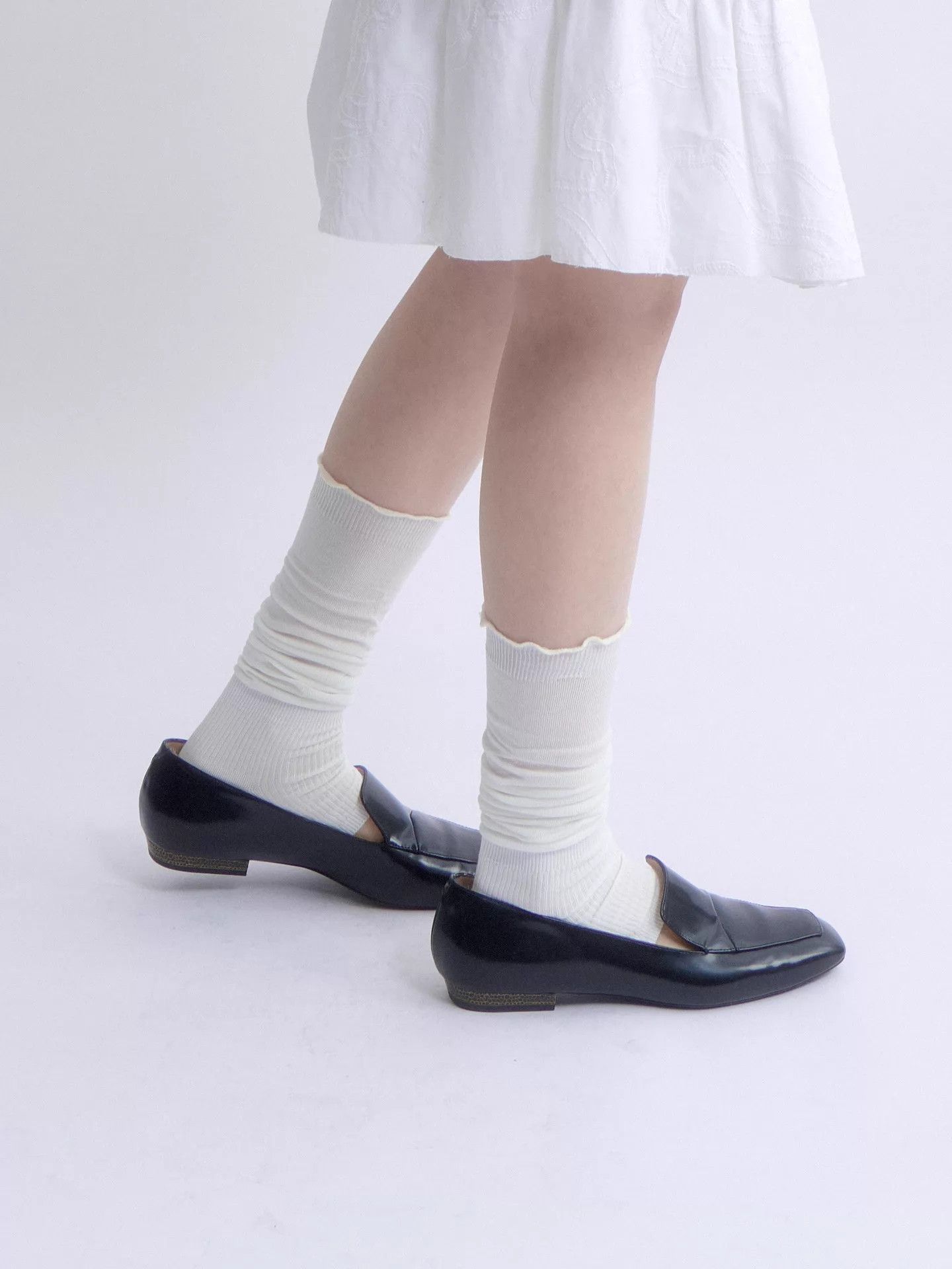 Jil Sander Jil Sander Navy Black Micro Square Toe Loafers Size US 7.5 / IT 37.5 - 9 Thumbnail