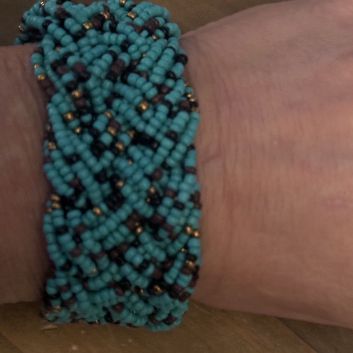 Other Chunky turquoise braided seed beed bracelet Size ONE SIZE - 3 Thumbnail