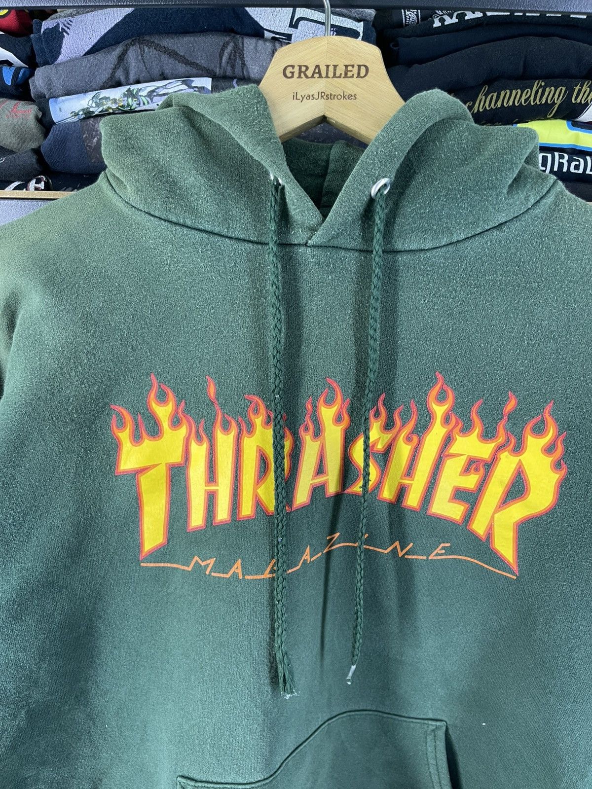 Thrasher Vintage 2000's Thrasher Megazine Flame Green Hoodie Size US M / EU 48-50 / 2 - 9 Thumbnail