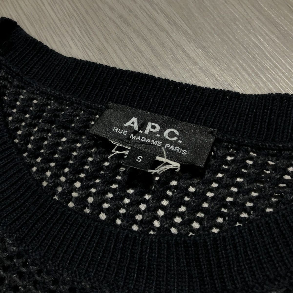 A.P.C. A.P.C. Semi-Sheer Transparency Knit Sweatshirt Charcoal Size US M / EU 48-50 / 2 - 9 Thumbnail