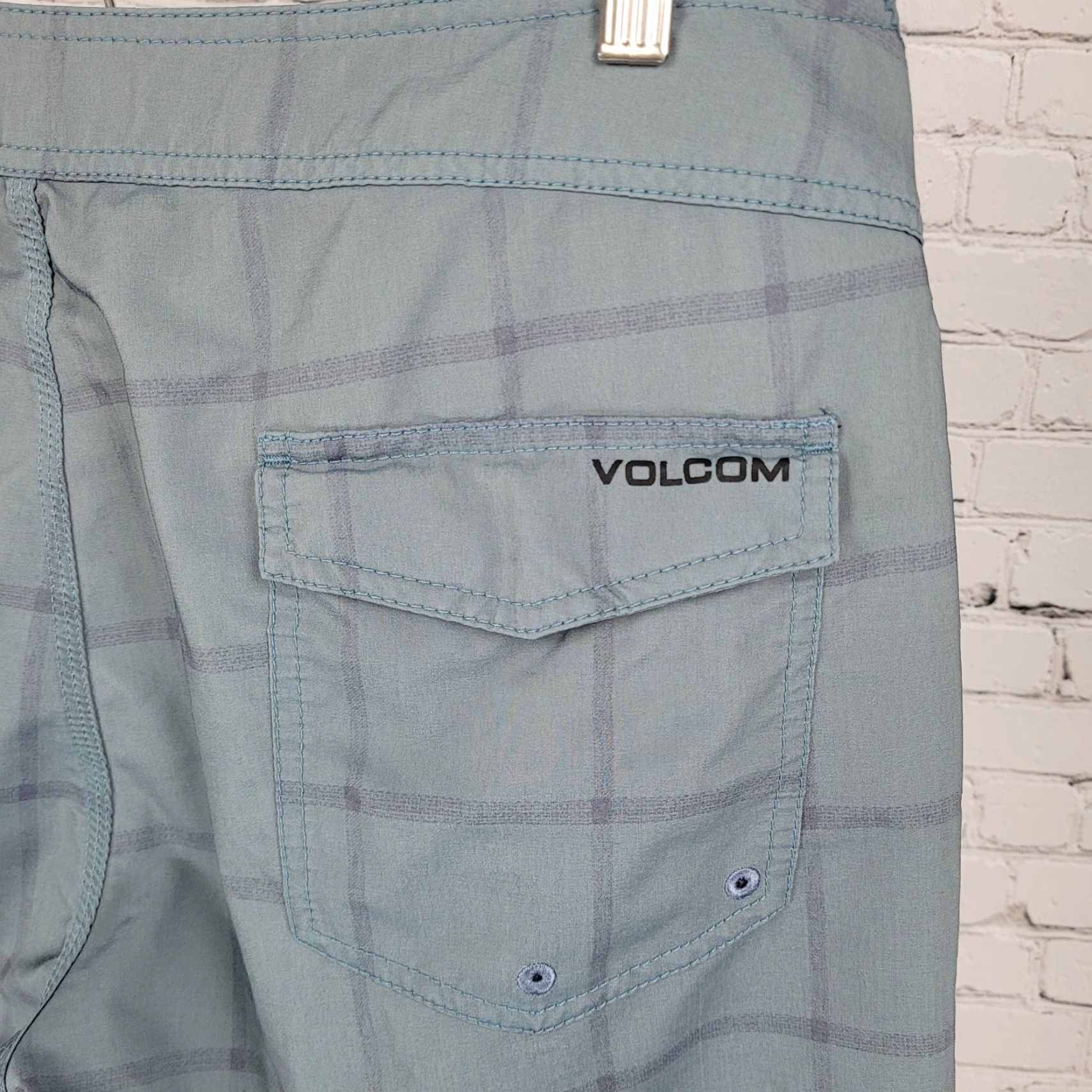 Volcom Volcom Blue Lightweight Stretch Back Pocket Board Shorts Swim Trunks 34x9 Mens Regular Windowpane Quick Dry Beach Surfing Size US 34 / EU 50 - 5 Thumbnail
