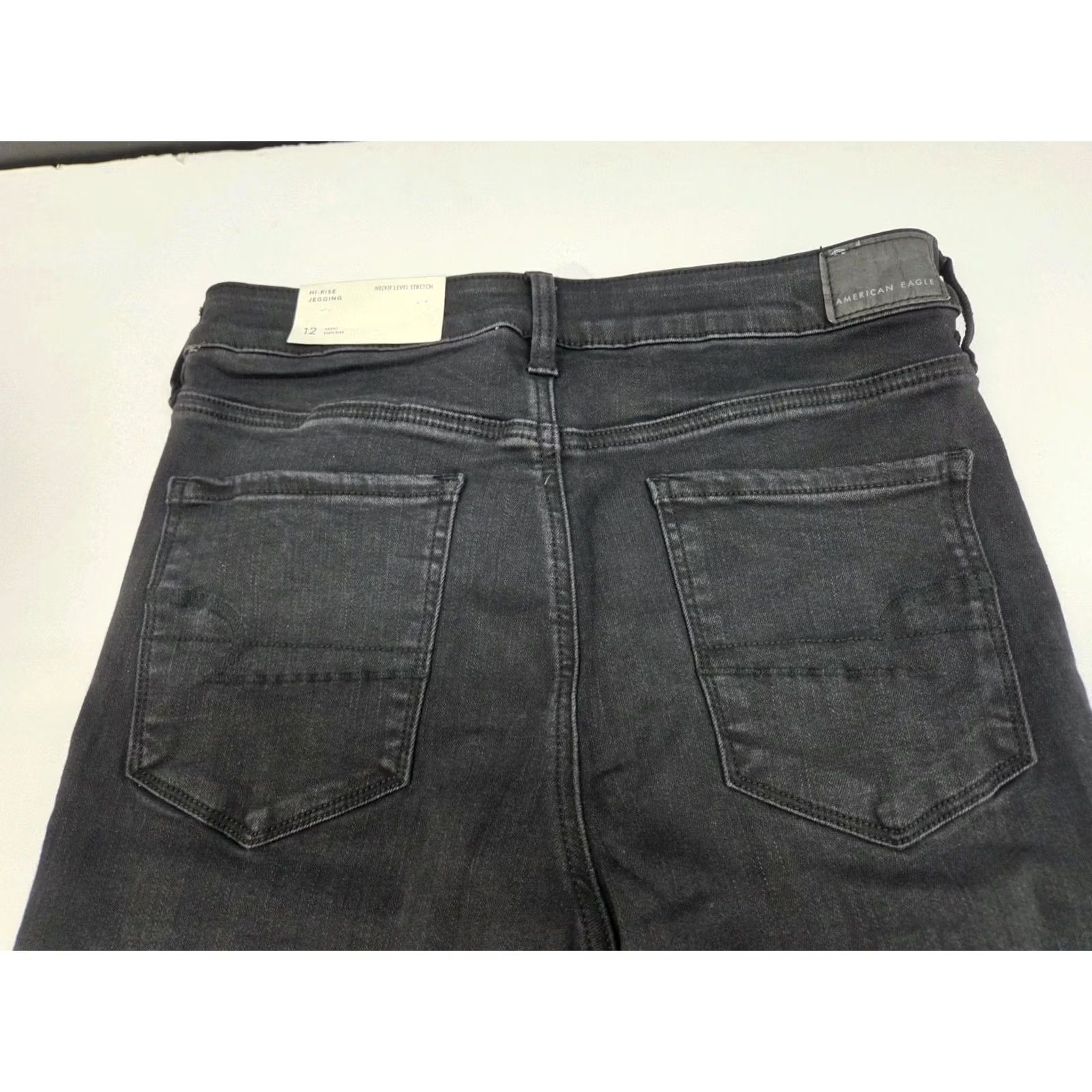 American Eagle Outfitters NWT American Eagle Womens High Rise Jegging Shorts Distressed Stretch Black 12 Short Size 34" / US 12 / IT 48 - 5 Thumbnail
