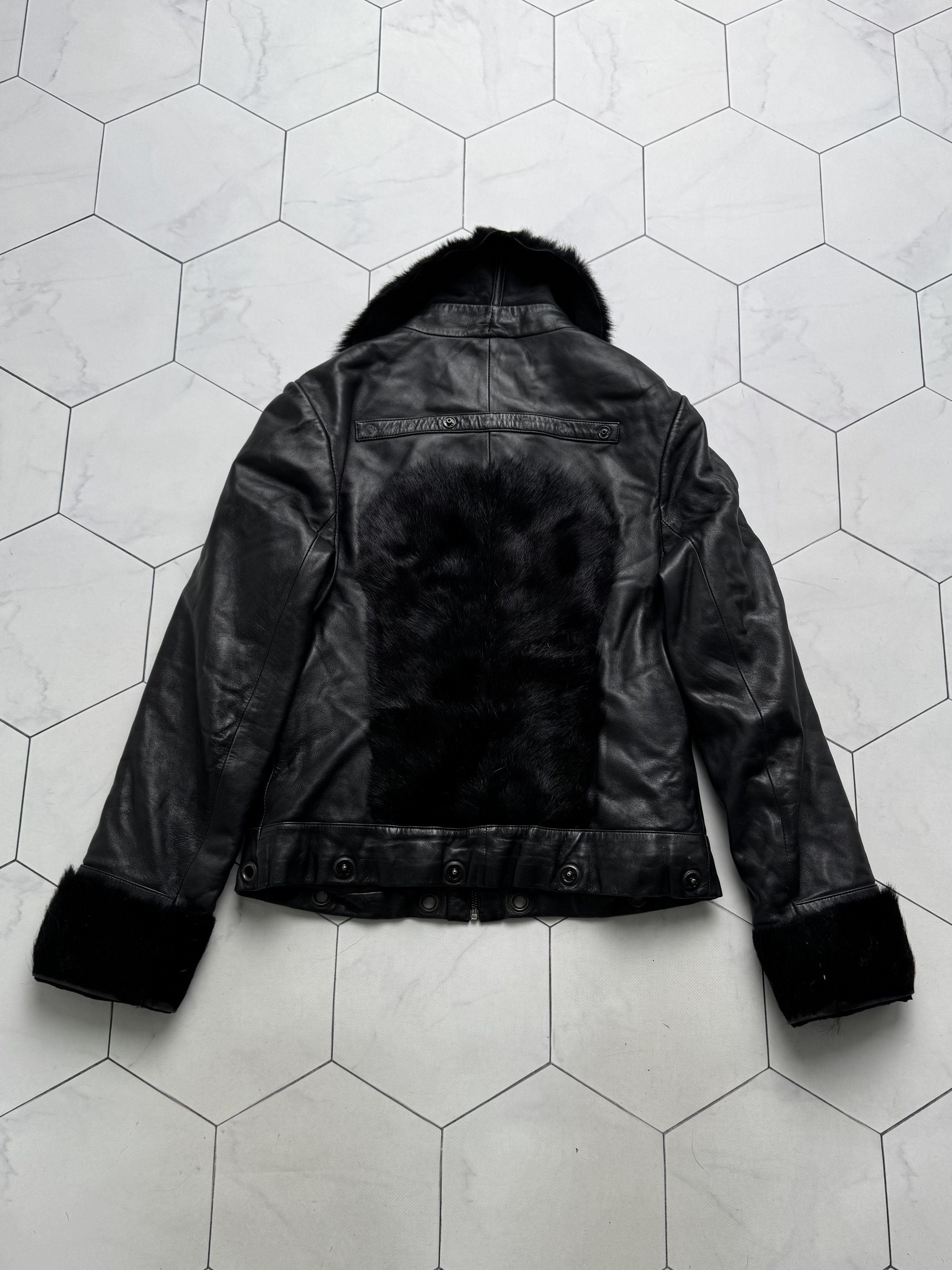 Vintage Vintage Cropped Leather Jacket With Real Fur (B250)D15E2 Size S / US 4 / IT 40 - 14 Thumbnail