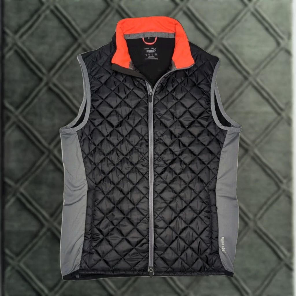 Puma PUMA Frost Quilted Vest Jacket Black Medium Men's Golf Primaloft Sample CLR Size US M / EU 48-50 / 2 - 1 Thumbnail