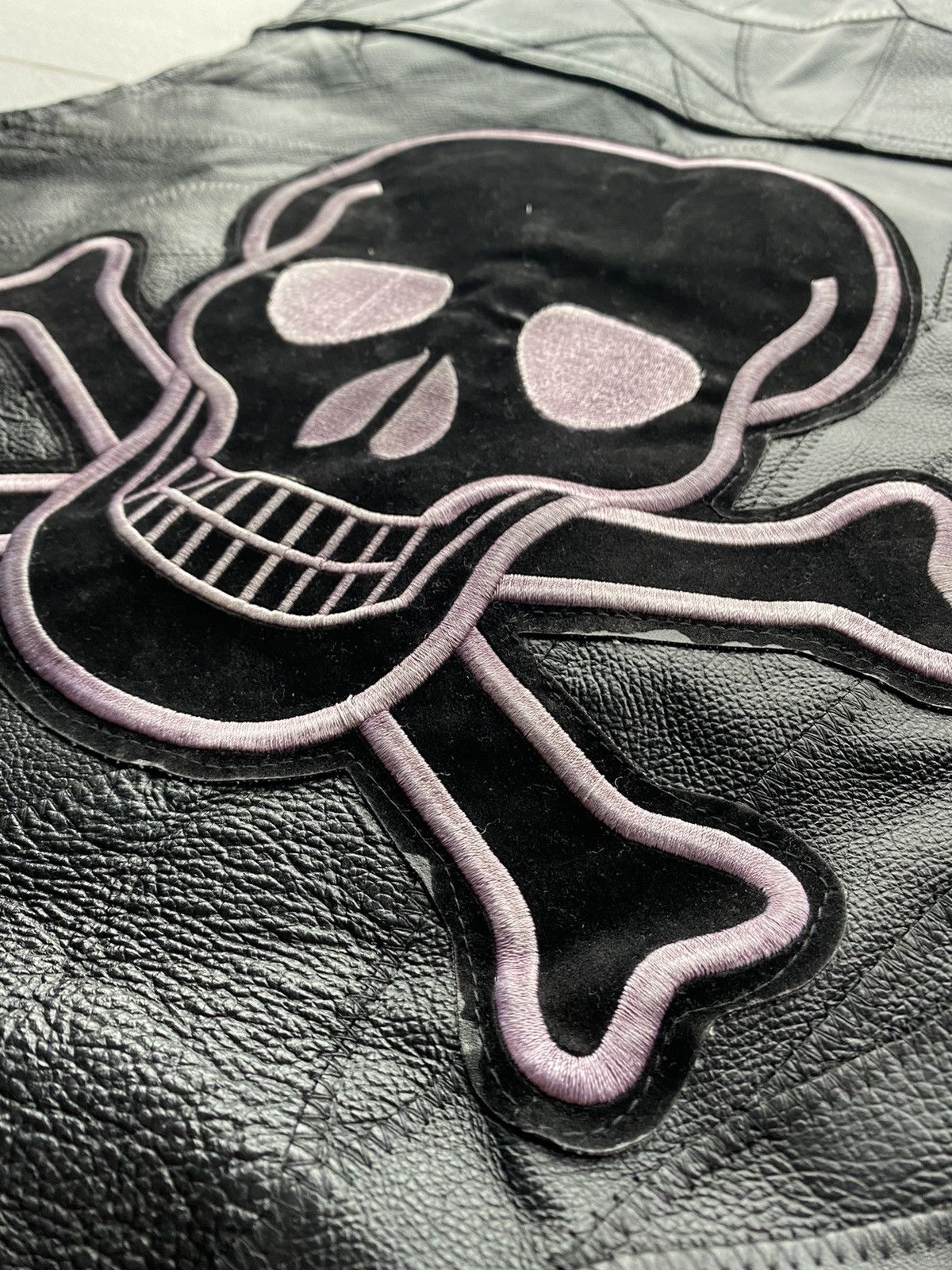 Genuine Leather × Hysteric Glamour × Japanese Brand 90s🔥VNTG Diamond Plate Buffalo Leather Skull Gothic Vest Men Size US XL / EU 56 / 4 - 10 Thumbnail