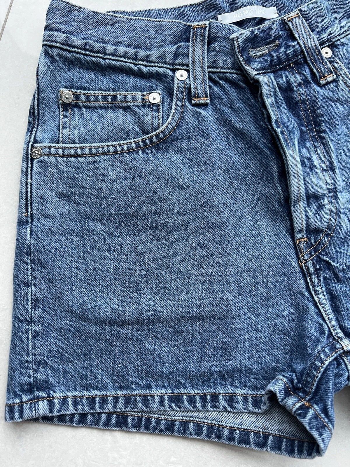 Helmut Lang Never Worn Helmut Lang Vintage High-Waisted Denim Shorts Size 24" / US 00 / IT 34 - 3 Thumbnail