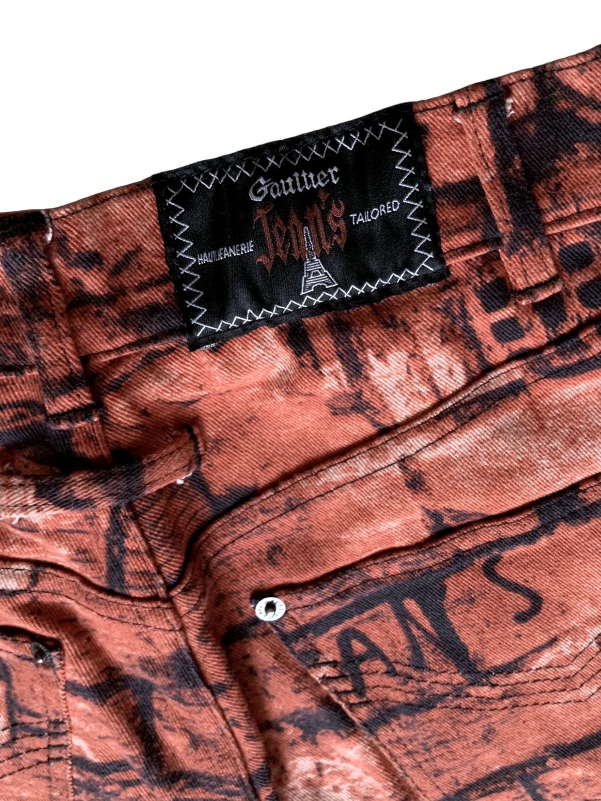 Jean Paul Gaultier AW1997 Jean Paul Gaultier Brick Jeans Print Pants Size 27" / US 4 / IT 40 - 6 Thumbnail