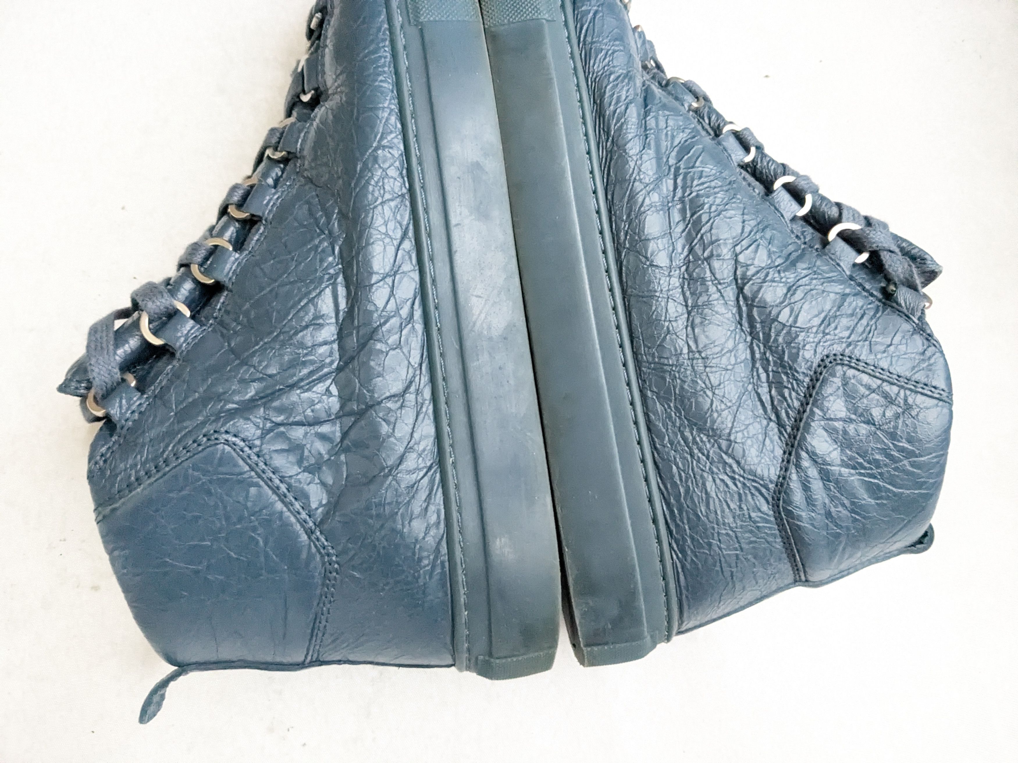 Balenciaga Balenciaga Arena Blue Leather 8 High Tops Lace Up Size US 8 / EU 41 - 11 Thumbnail