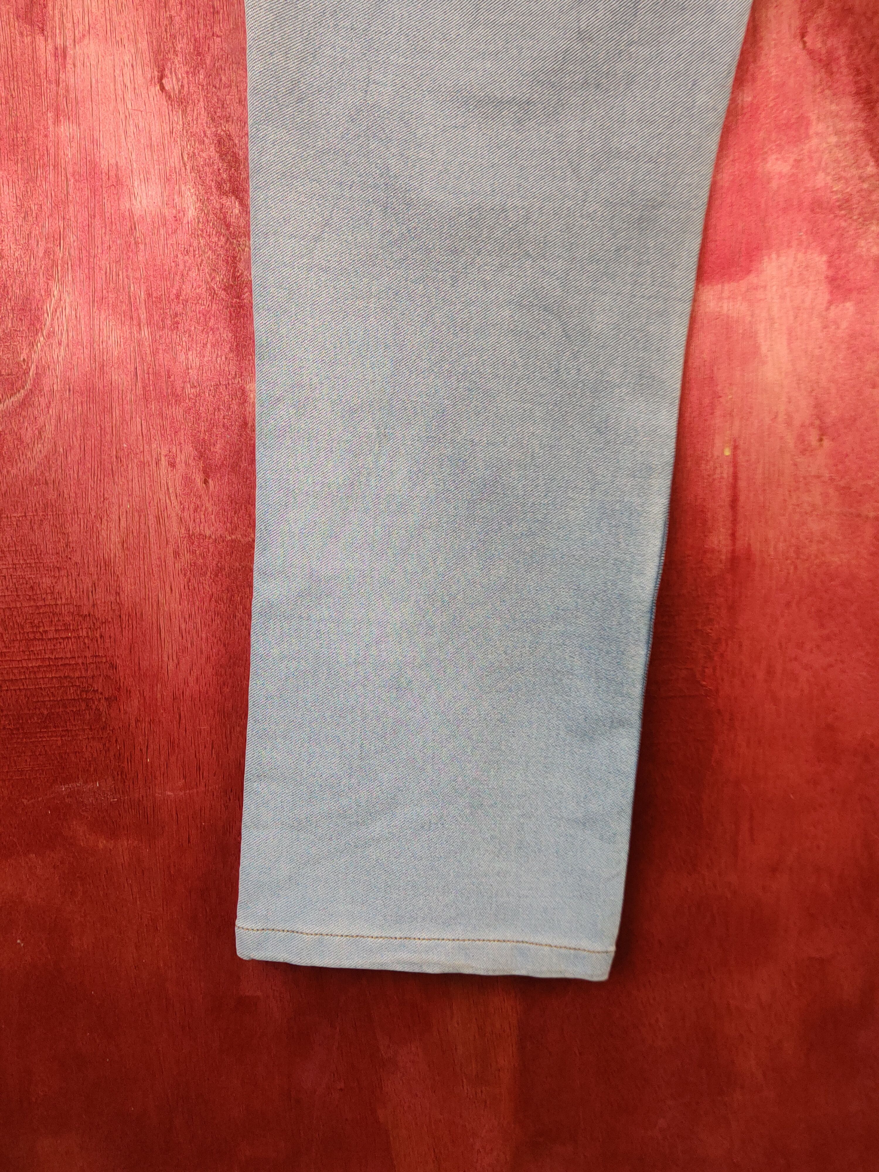 Japanese Brand Comme le vent Homme Blue Distressed Ripped Soft Jeans #S1637 Size US 35 - 11 Thumbnail