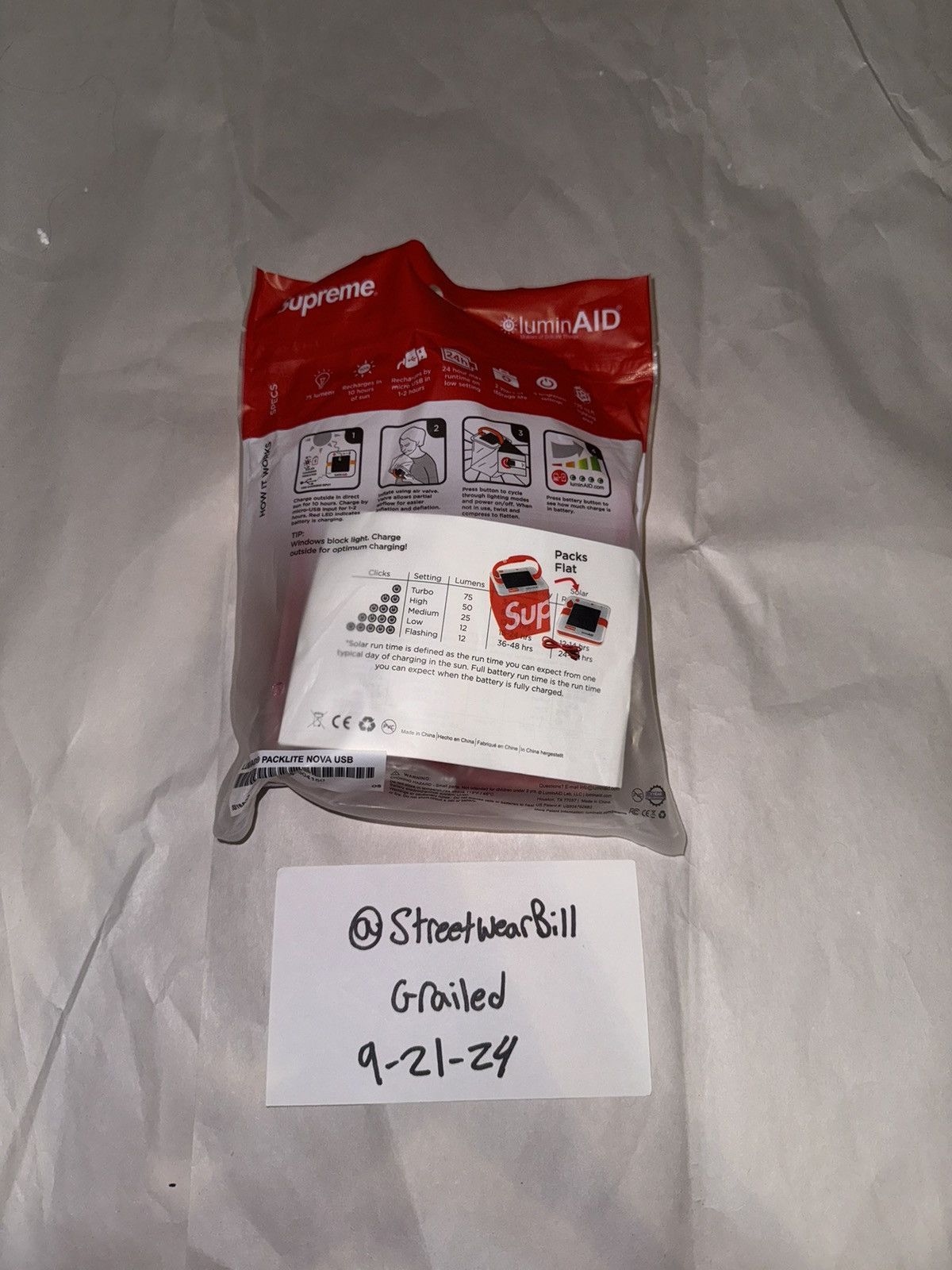 Supreme Supreme/luminAID Collapsible light Size ONE SIZE - 5 Thumbnail