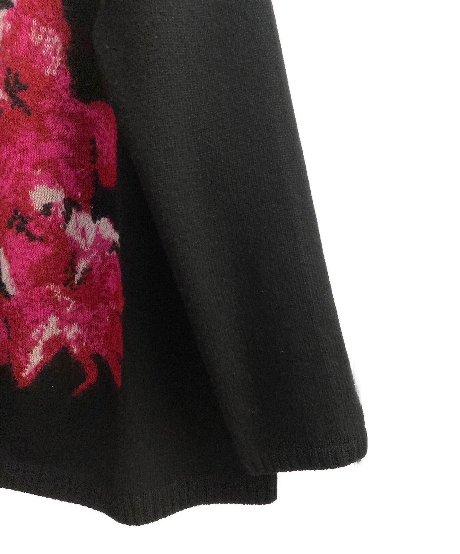 Yohji Yamamoto Yohji Yamamoto Pour Homme Floral Knit Sweater Black 2 Size US M / EU 48-50 / 2 - 8 Thumbnail