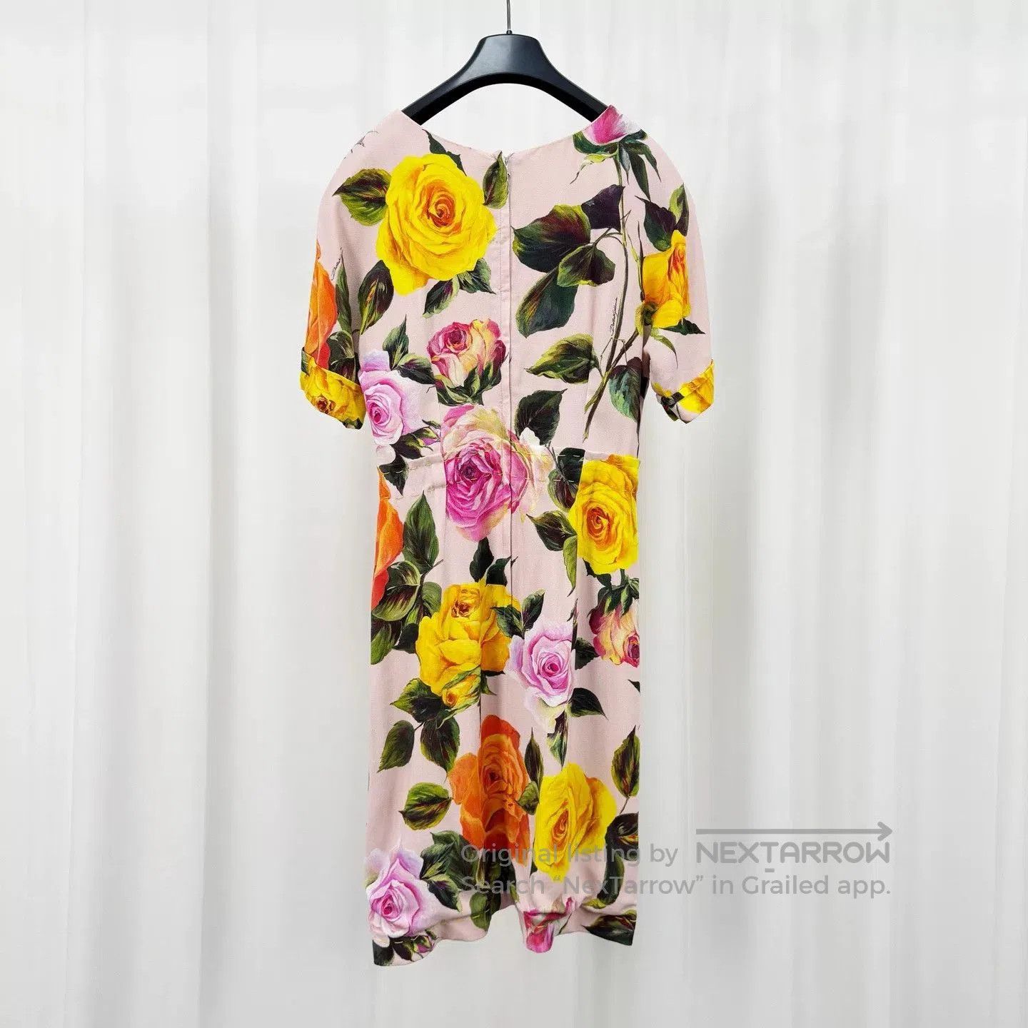 Dolce & Gabbana Dolce&Gabbana Runway Three-color Rose Silk Dress. Size S / US 4 / IT 40 - 2 Thumbnail