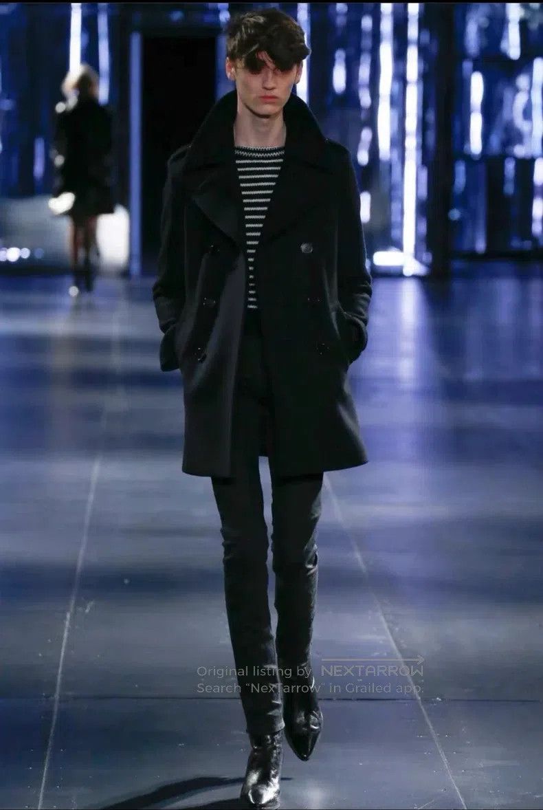 Saint Laurent Paris Saint Laurent Paris Large Collar Black Double Breasted Woo Size US M / EU 48-50 / 2 - 6 Thumbnail