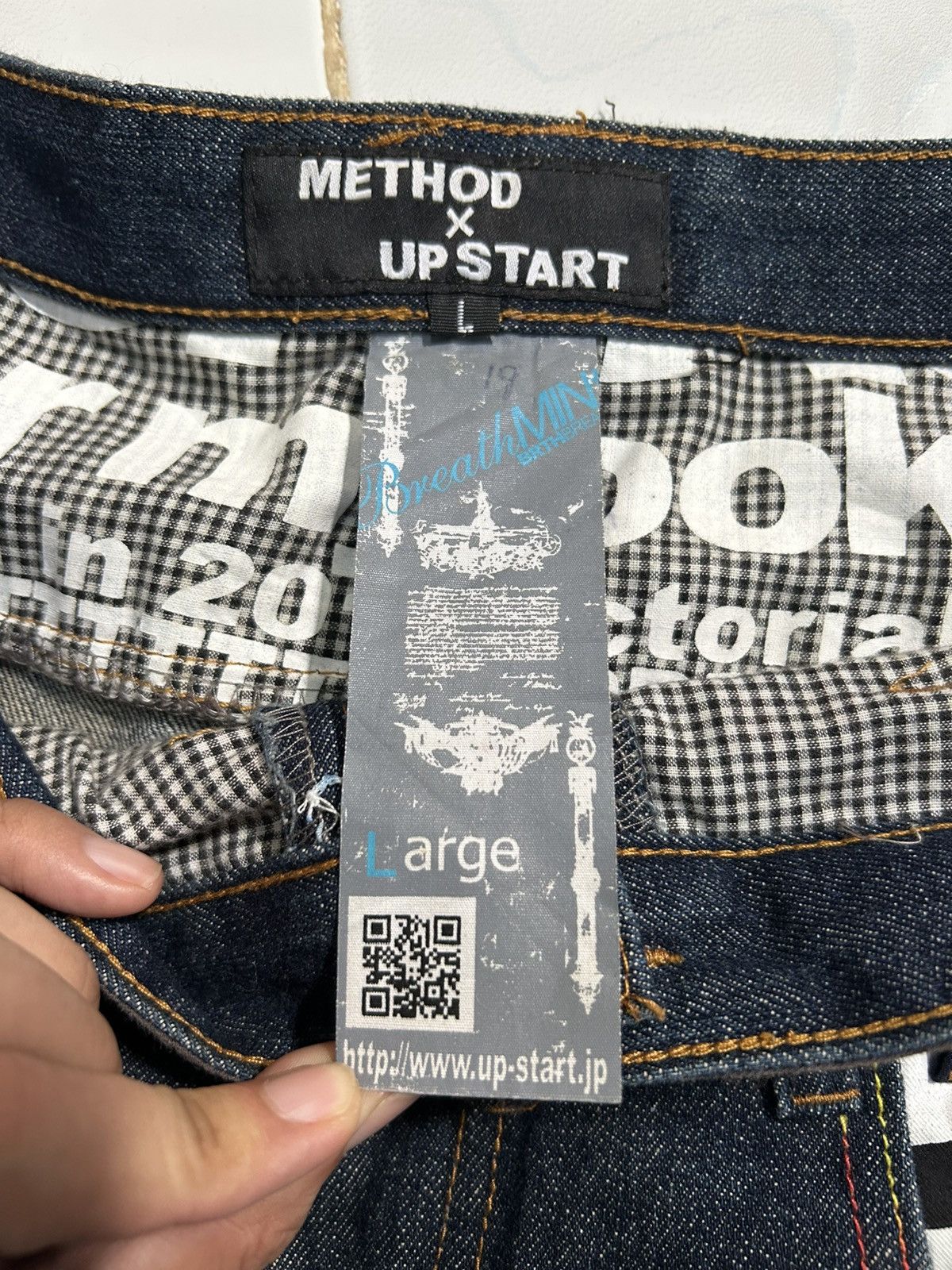 Japanese Brand × Kapital × Vintage DOUBLE WAIST JAPANESE PUNK GRUNGE STYLE DENIM JEANS Size US 32 / EU 48 - 10 Thumbnail