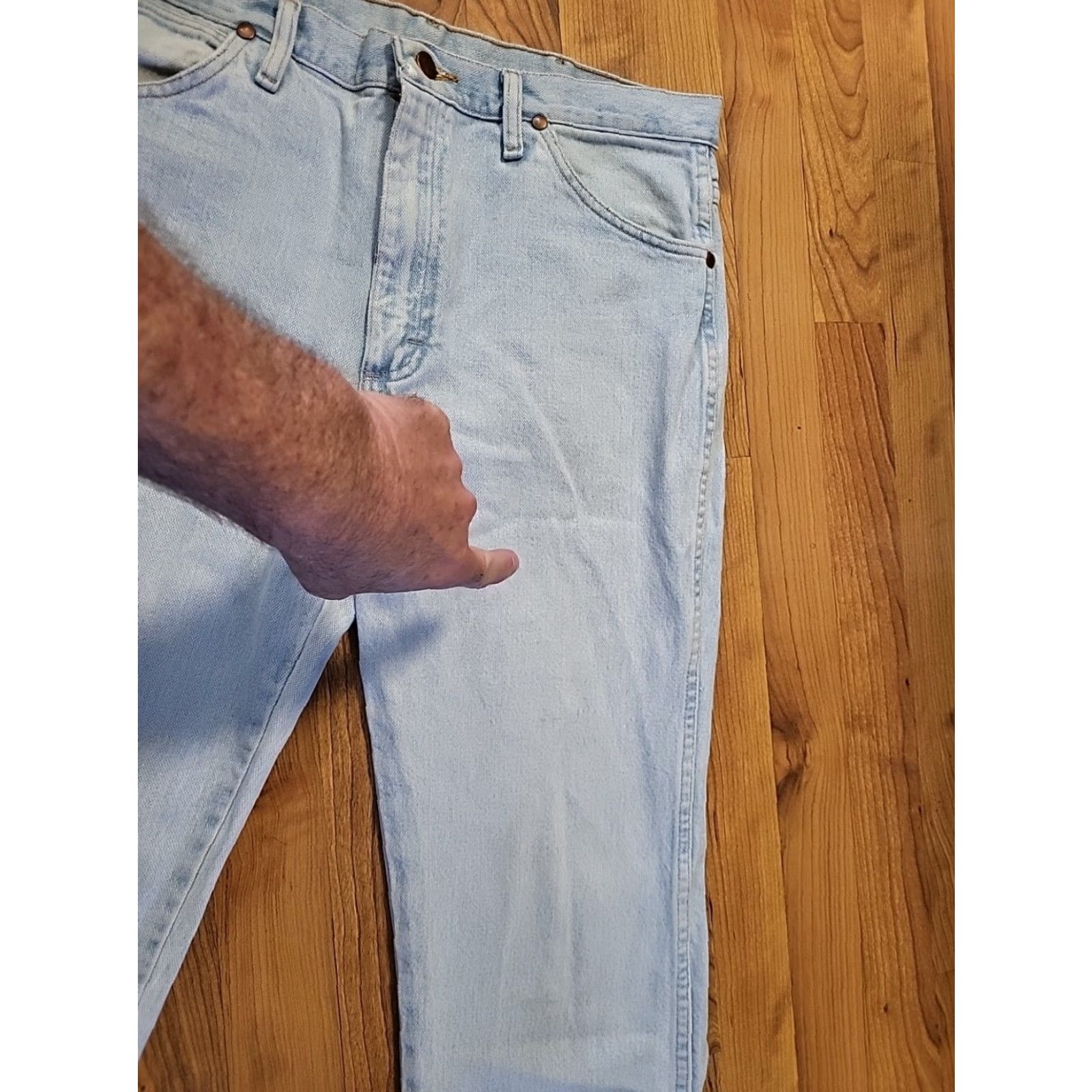 Wrangler VINTAGE Wrangler Jeans 936GBH Mens Regular 35x30 Blue 1990s Western Cowboy Cotton Jeans Size US 35 - 7 Thumbnail