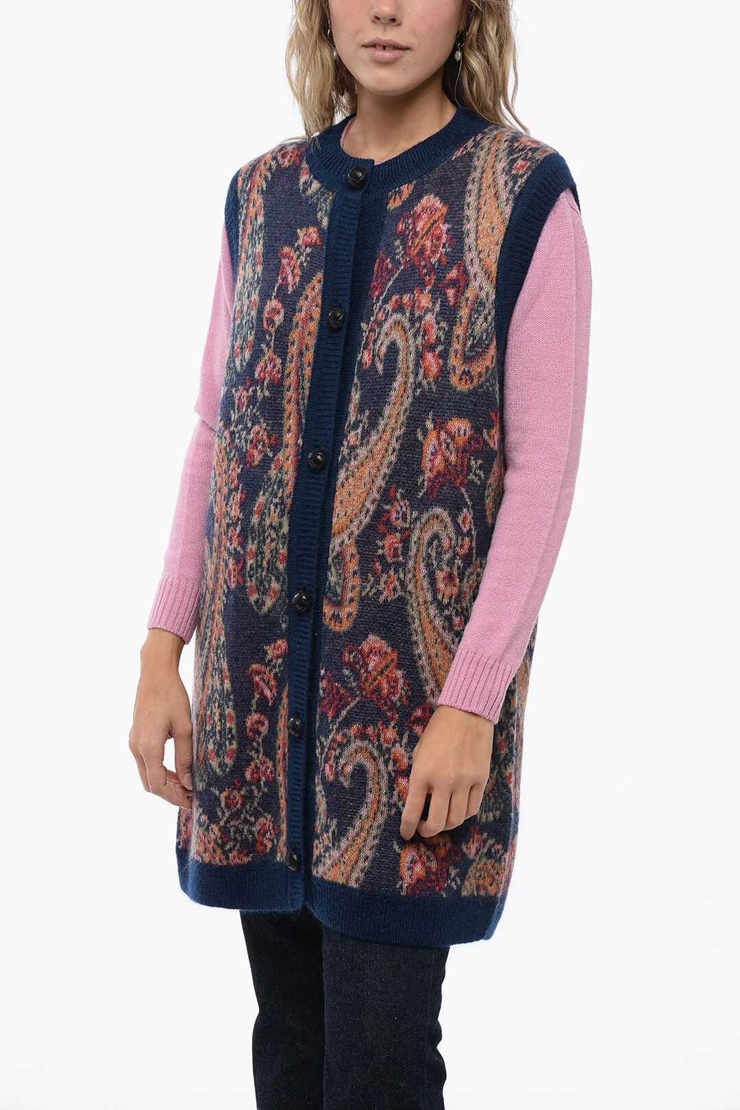 Etro og1mm0426 Maxi Buttoned Gilet in Multicolor Size XS / US 0-2 / IT 36-38 - 1 Thumbnail