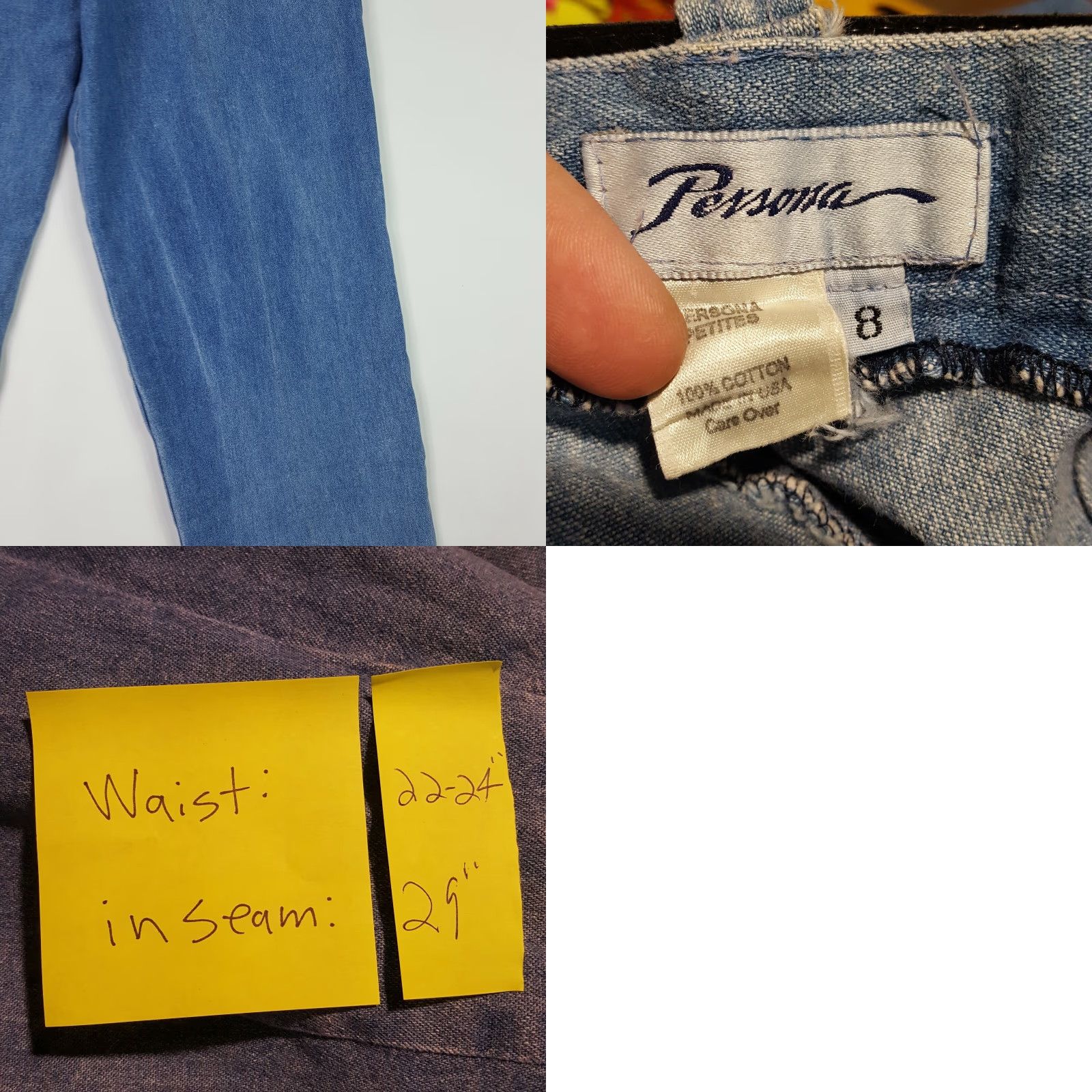 Denime Vintage Jeans Size 8 Blue Slim Belted Pleated Tapered Stonewashed Denim 80s Size 30" / US 8 / IT 44 - 8 Thumbnail