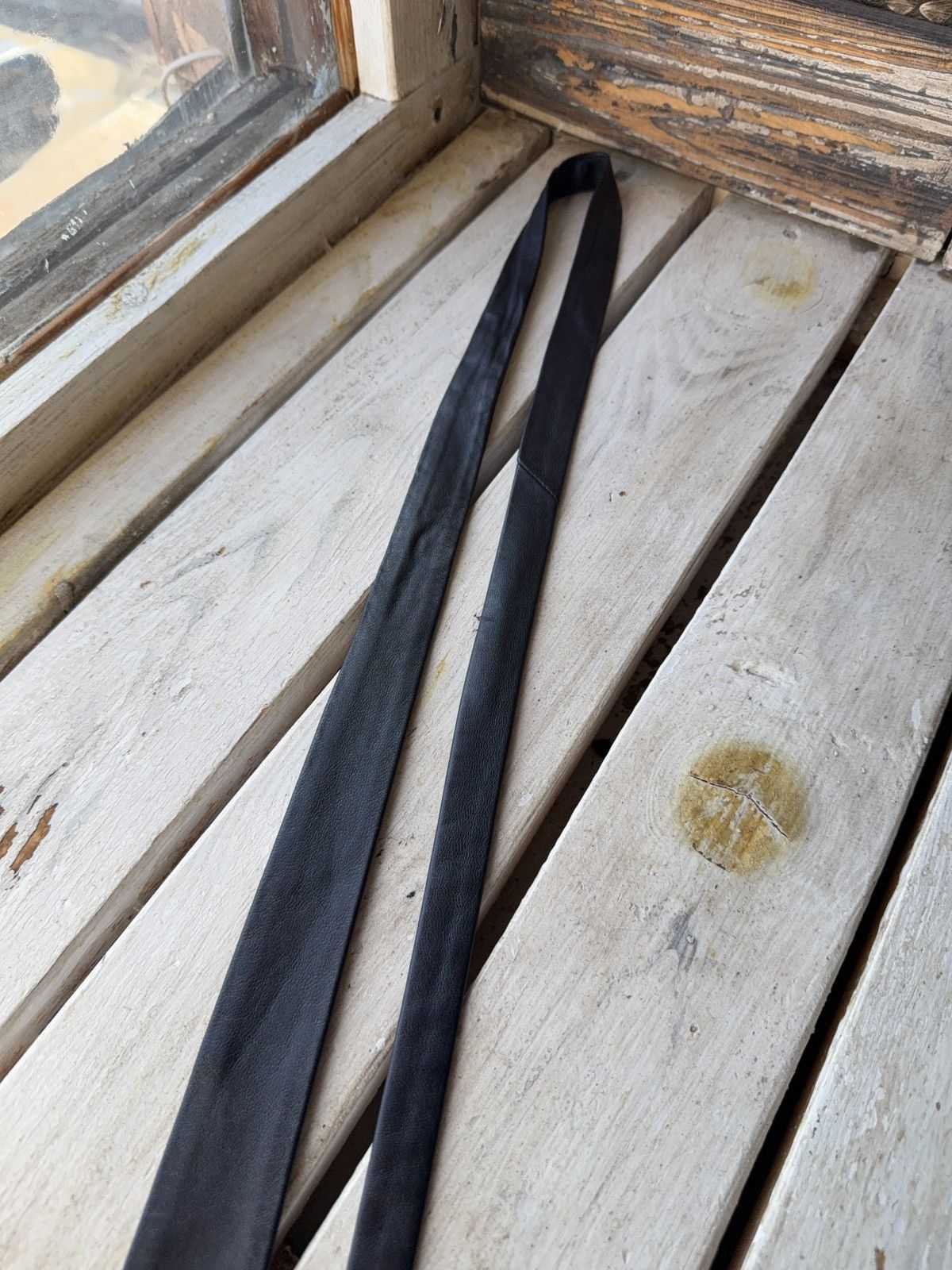 Japanese Brand Vntg Dark Blue W-Germany Leather Tie 90s Opium Rock Style Size ONE SIZE - 5 Thumbnail