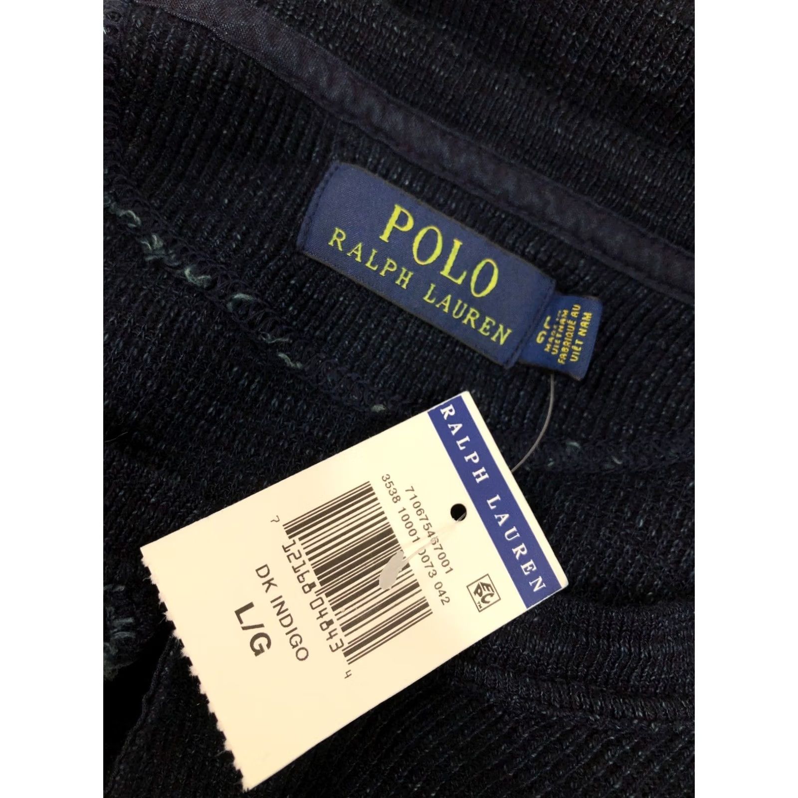 Vintage POLO RALPH LAUREN Military Theme Thermal Henley Sweater Lg Blue Men Size US L / EU 52-54 / 3 - 6 Thumbnail