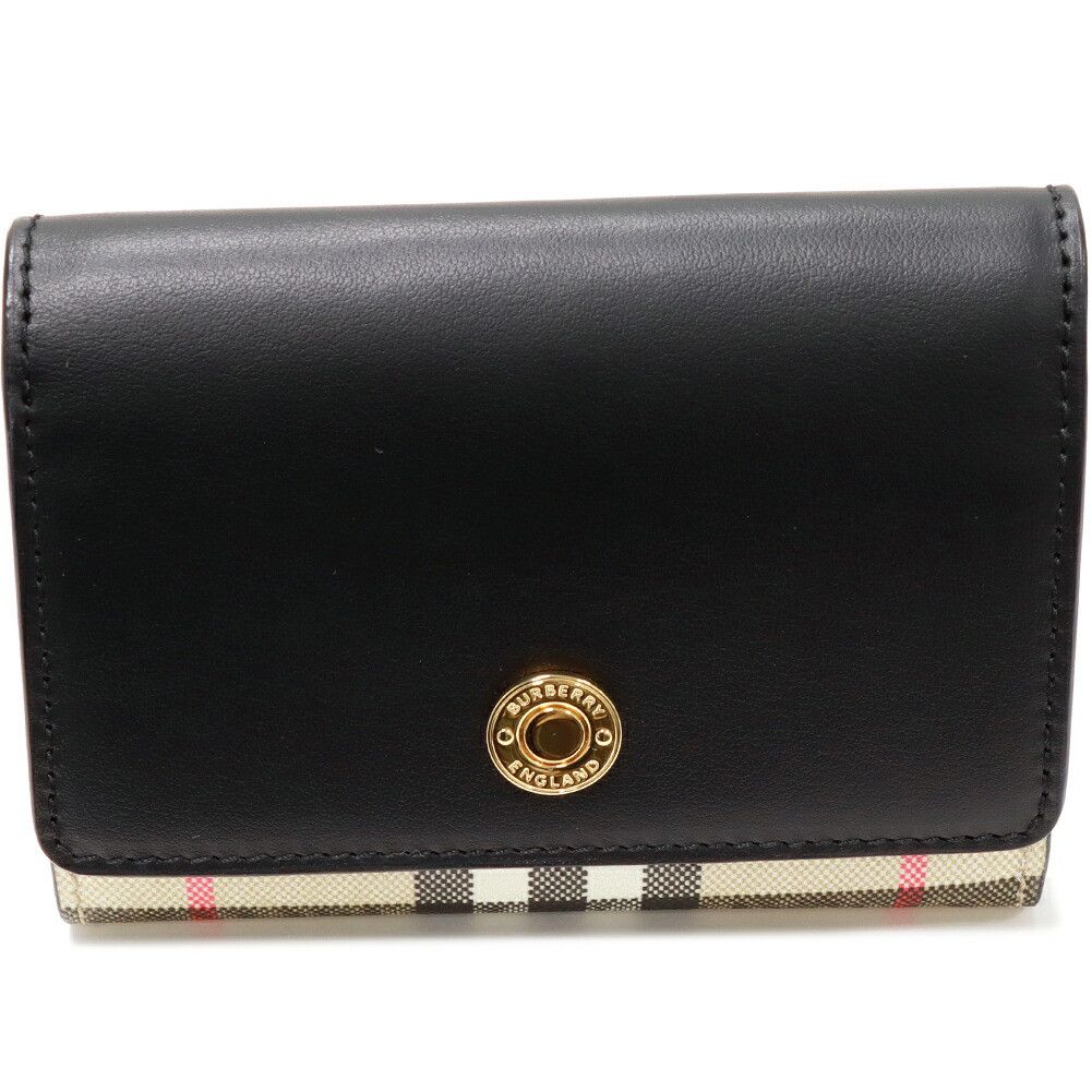 Burberry Burberry Burberry PVC Canvas Small Folding Wallet Wallet 80579761 Canvas Short Wallet 80579761 DUTY FREE for USA Size ONE SIZE - 1 Thumbnail
