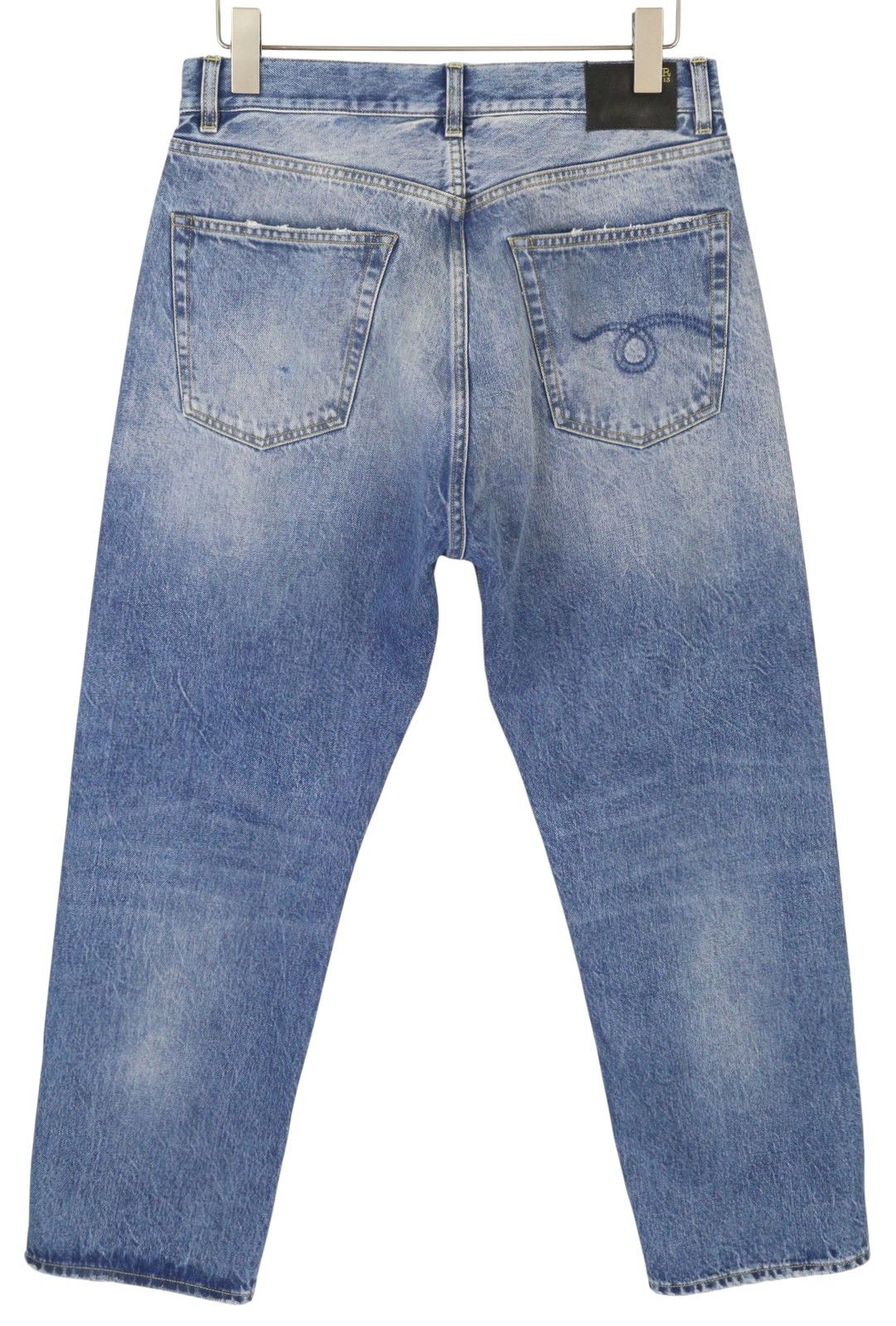 R13 CUFFED X-BF 27 Jasper Straight Faded Blue Zip PF25 86640 Size 27" / US 4 / IT 40 - 2 Thumbnail