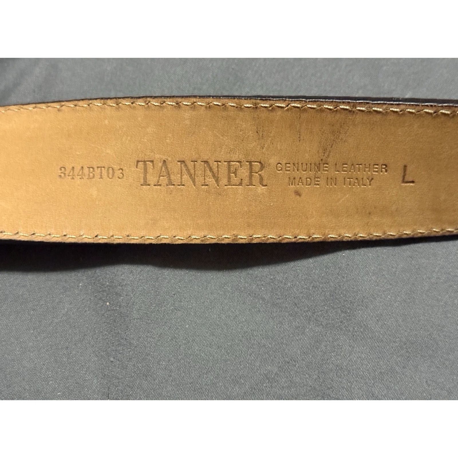 Vintage Tanner Women’s Belt Italian Genuine Leather 344BT03 Large Black Belt Regular Waist Belt Buckle Silver - Women - Italy Size ONE SIZE - 3 Thumbnail