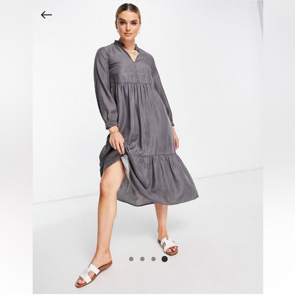 Whistles Whistles Denim Trapeze Midi Dress Size XS / US 0-2 / IT 36-38 - 5 Thumbnail