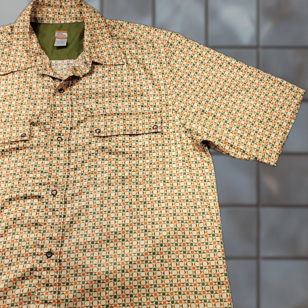 No Fear VINTAGE No Fear Snap Up Shirt Mens Large Orange Green Camp Skater Motocross Shirt Size US L / EU 52-54 / 3 - 1 Thumbnail
