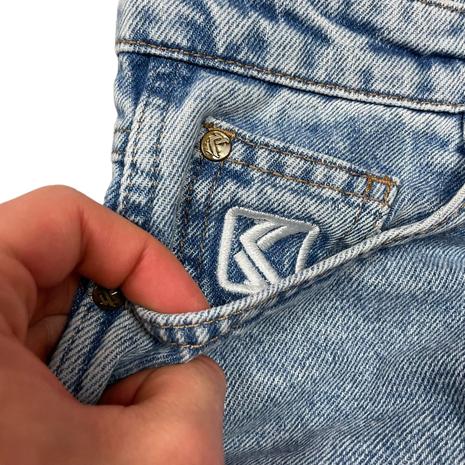 Karl Kani Karl Kani Adults Blue Zip Fly Straight Leg Denim Jeans XXS Size US 28 / EU 44 - 9 Thumbnail