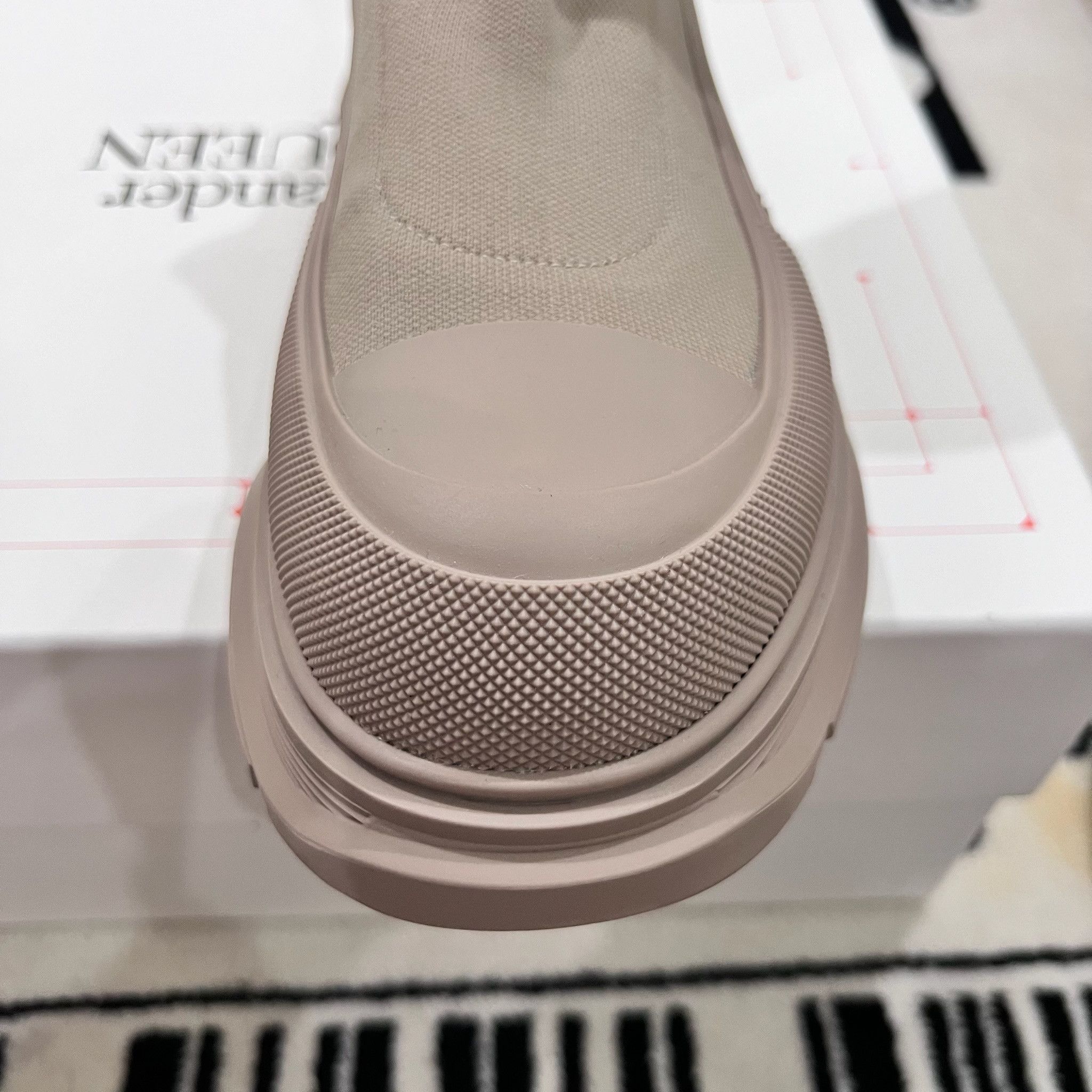 Alexander McQueen Alexander McQueen H Boot Tread Slick Beige / Tan Sock Boots Size US 8 / EU 41 - 10 Thumbnail