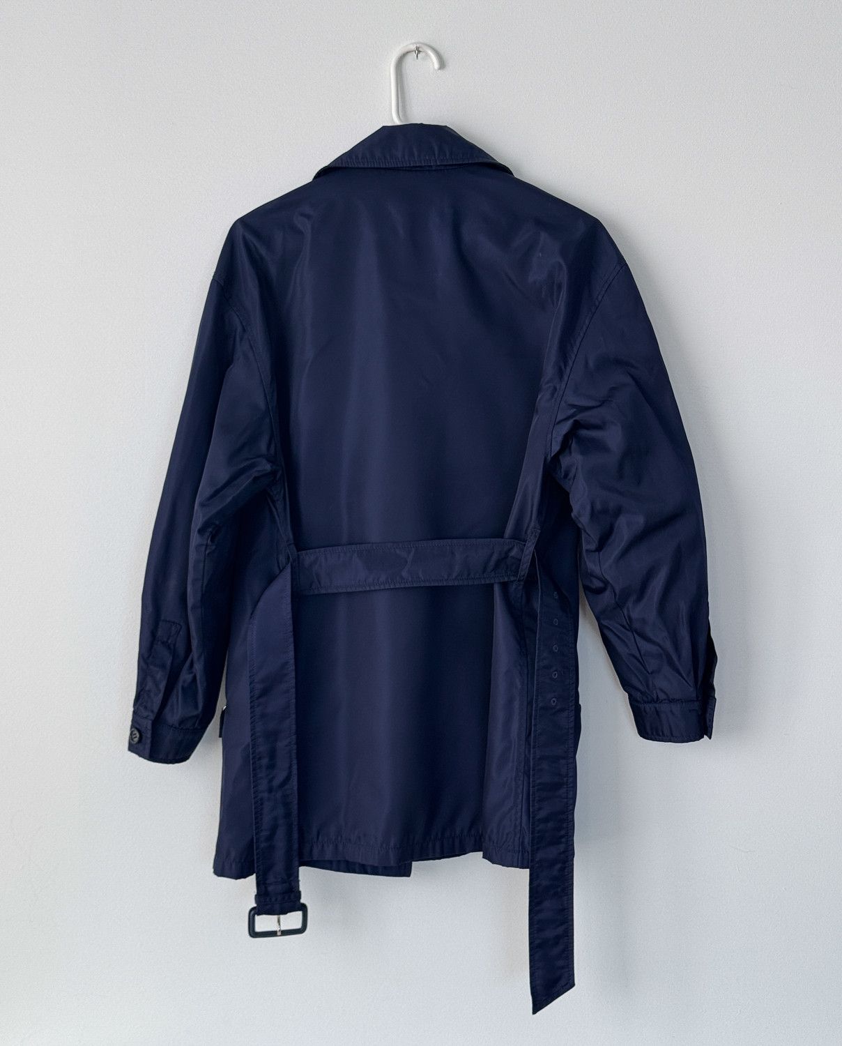 Prada Prada Nylon Double Breasted Coat Navy S Size US S / EU 44-46 / 1 - 4 Thumbnail