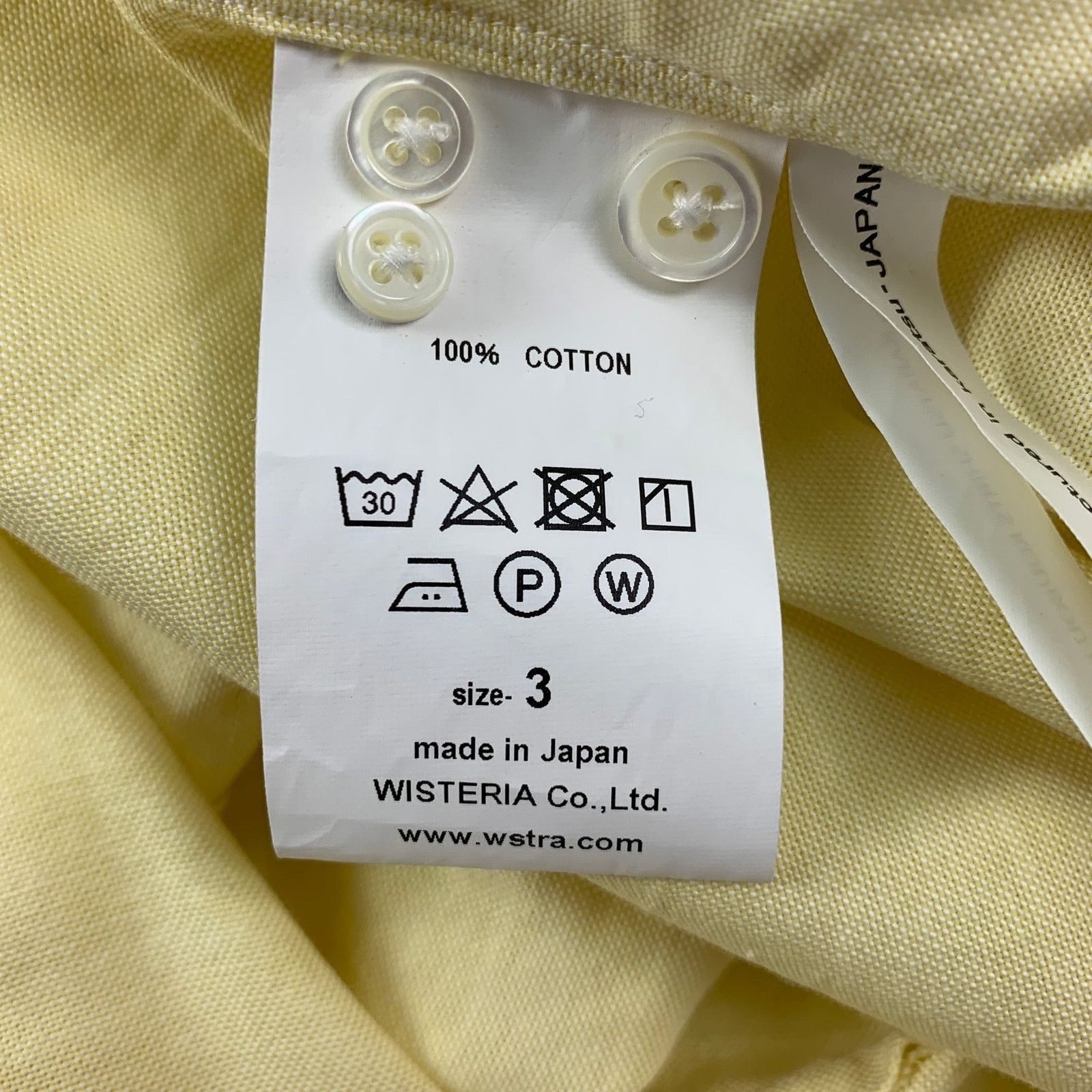Fujito FUJITO Size L Yellow Cotton Button Down Long Sleeve Shirt Size US L / EU 52-54 / 3 - 3 Thumbnail