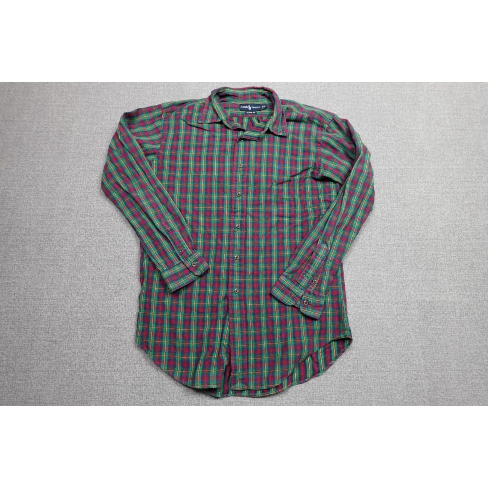 Polo Ralph Lauren Polo Ralph Lauren Shirt Mens Large Green Plaid Button-Up Vintage-Style Casual Comfort Size US L / EU 52-54 / 3 - 2 Thumbnail
