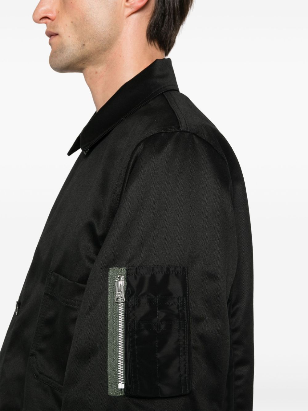 Sacai o1mris0824 Twill Jacket in Black Size US S / EU 44-46 / 1 - 6 Thumbnail